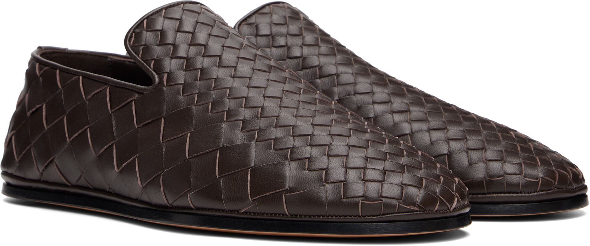 Bottega Veneta: ブラウン Sunday ローファー | SSENSE 日本