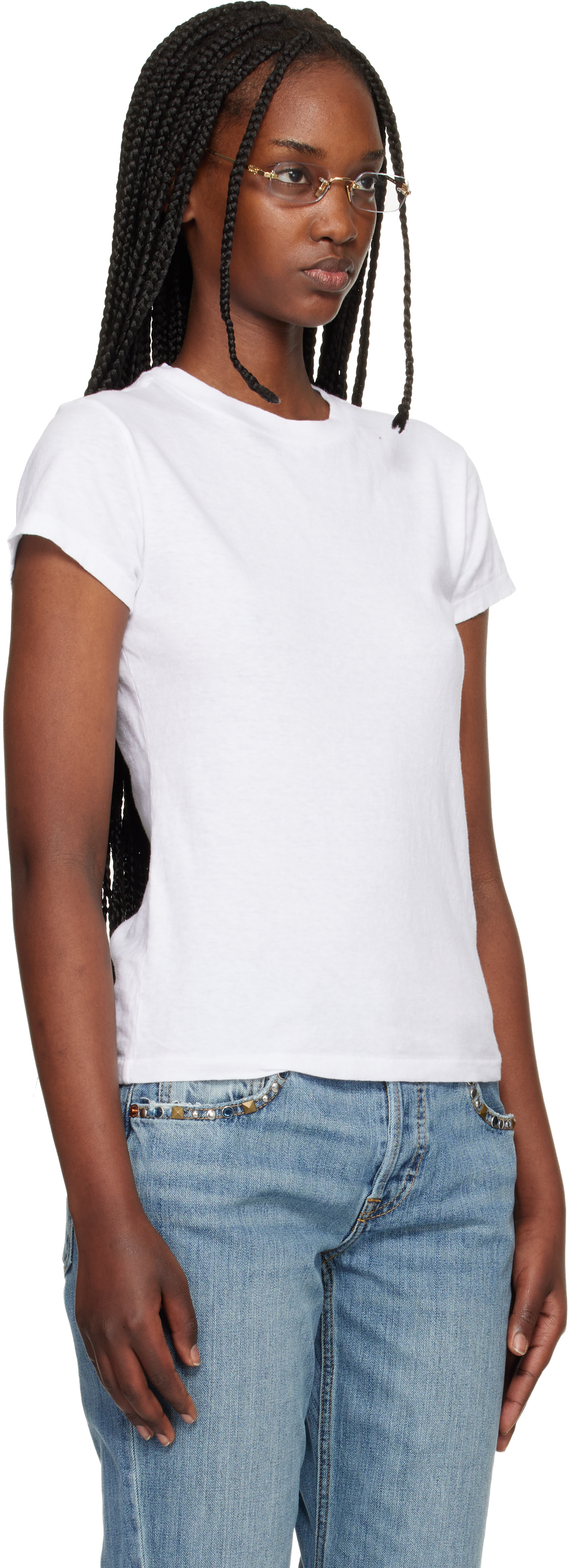 Re/Done: White Hanes Edition 1960s Slim T-shirt | SSENSE
