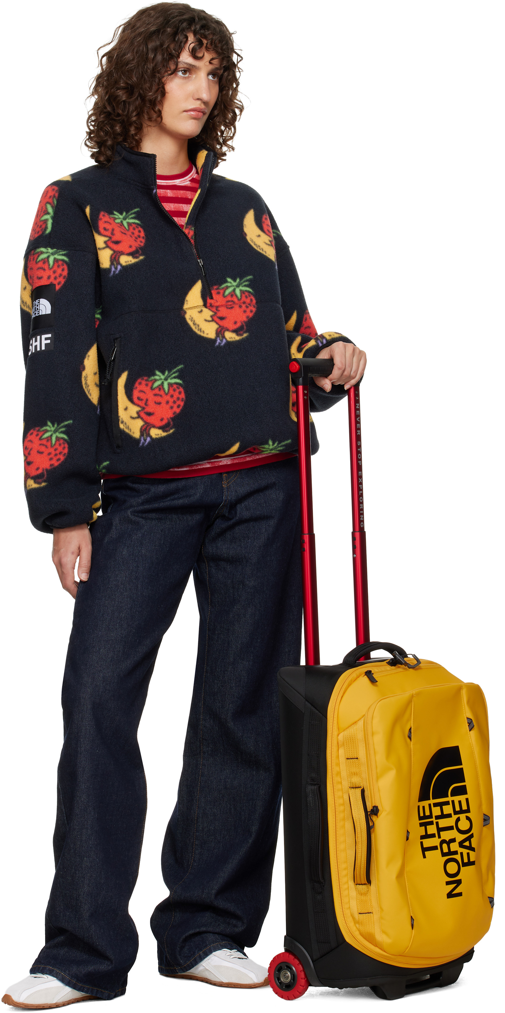 The North Face: Yellow Base Camp Rolling Thunder 22 Suitcase