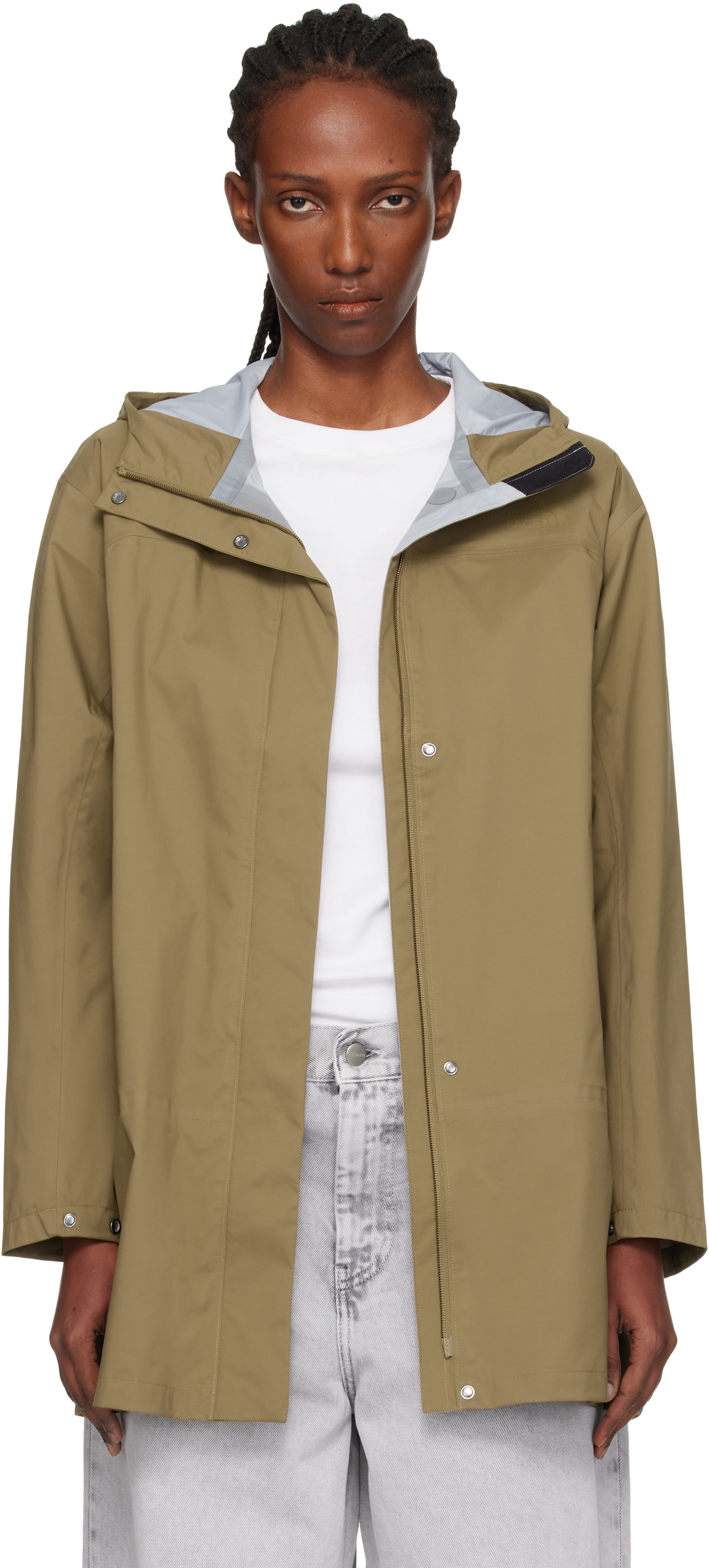 The North Face: カーキ Voyage 3L フード付き レインジャケット