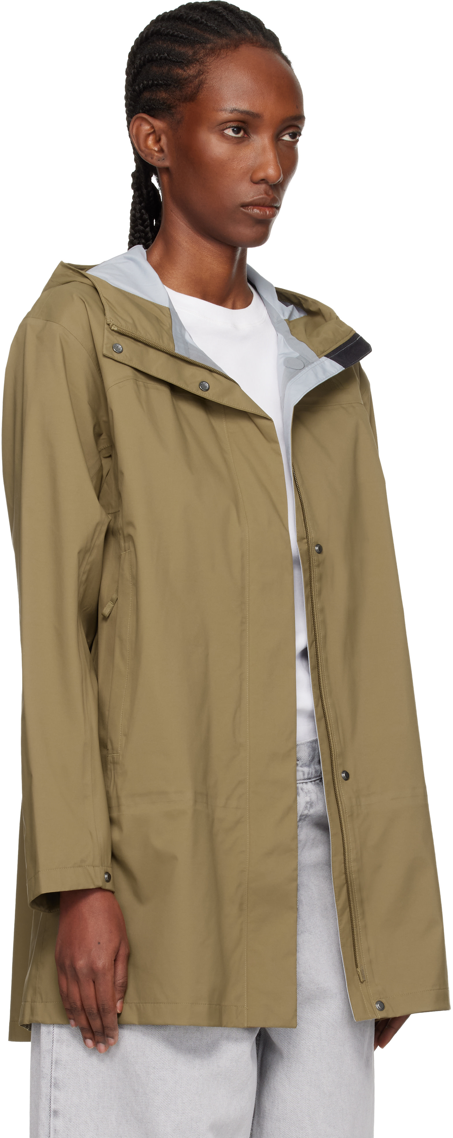 The North Face: カーキ Voyage 3L フード付き レインジャケット