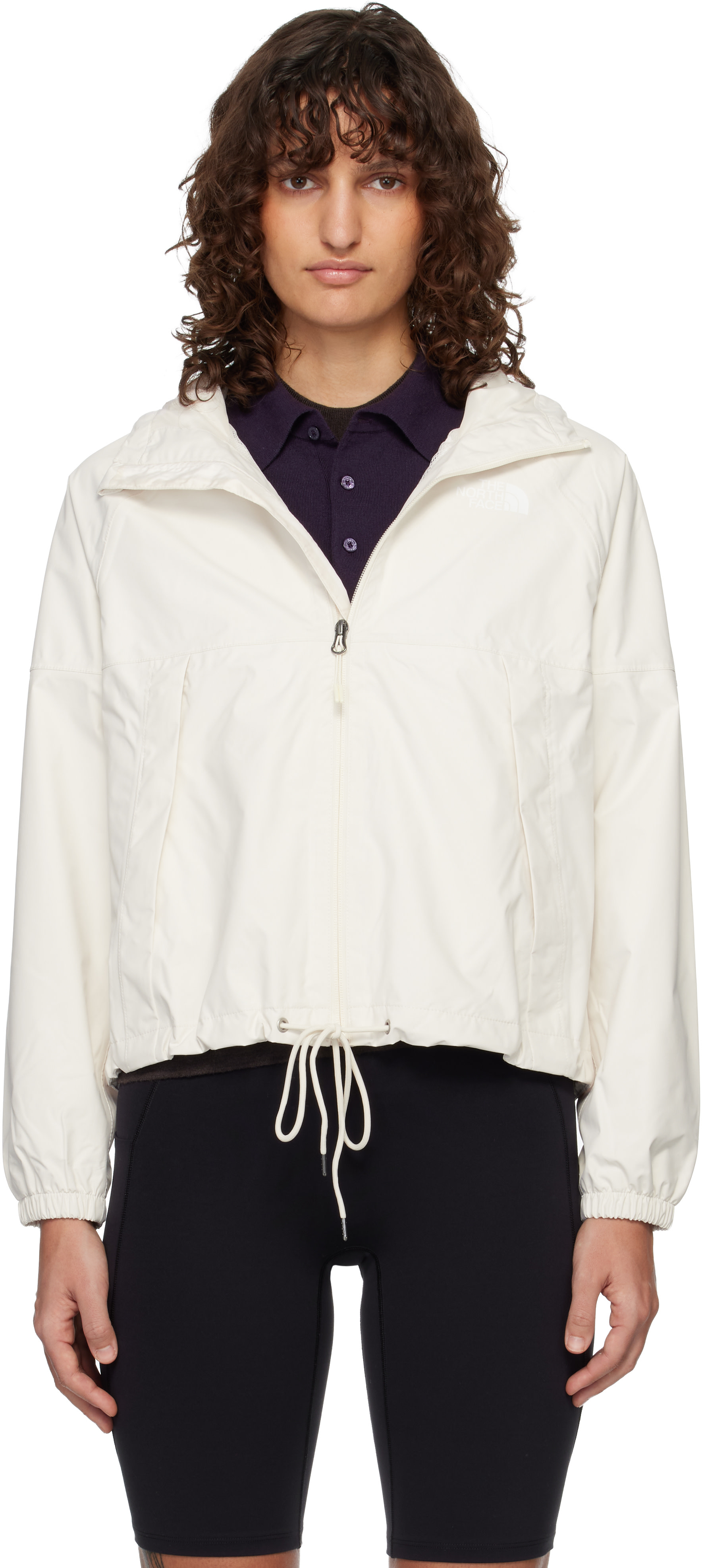 The North Face - Imperméable Antora blanc à capuche