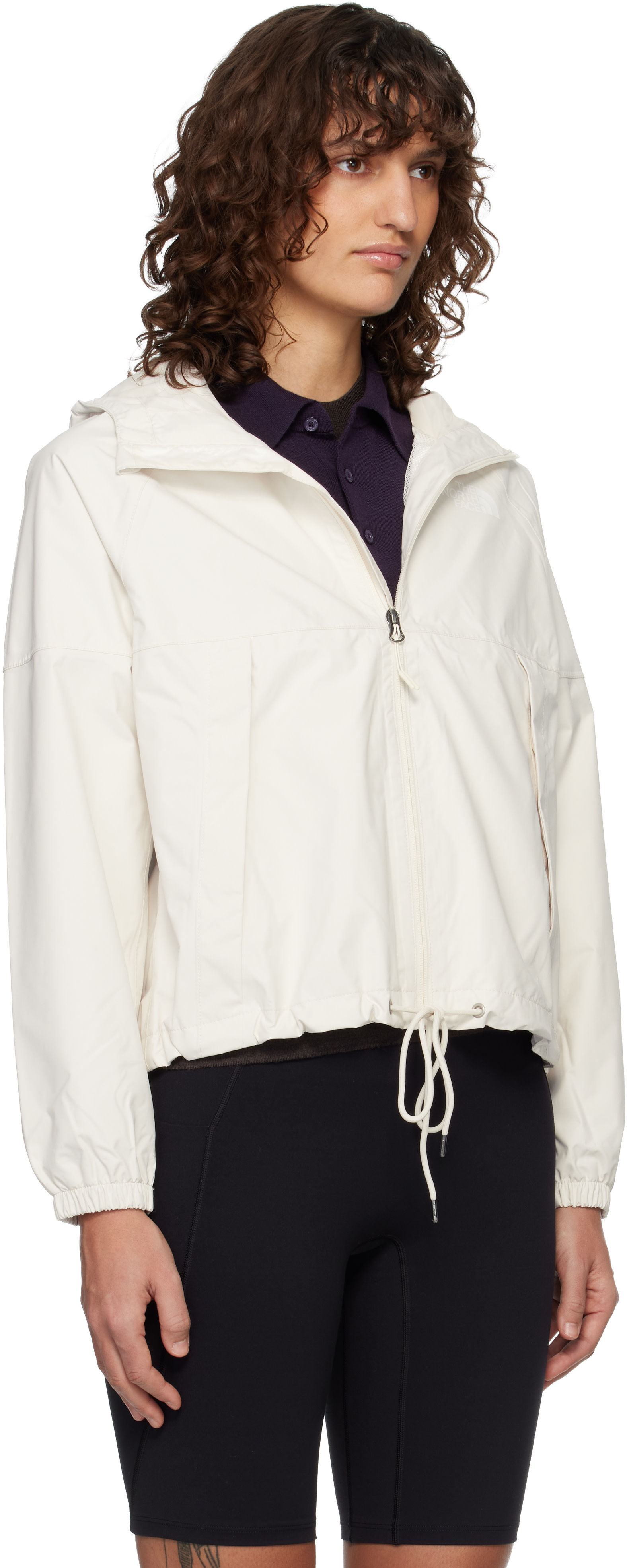 The North Face - Imperméable Antora blanc à capuche