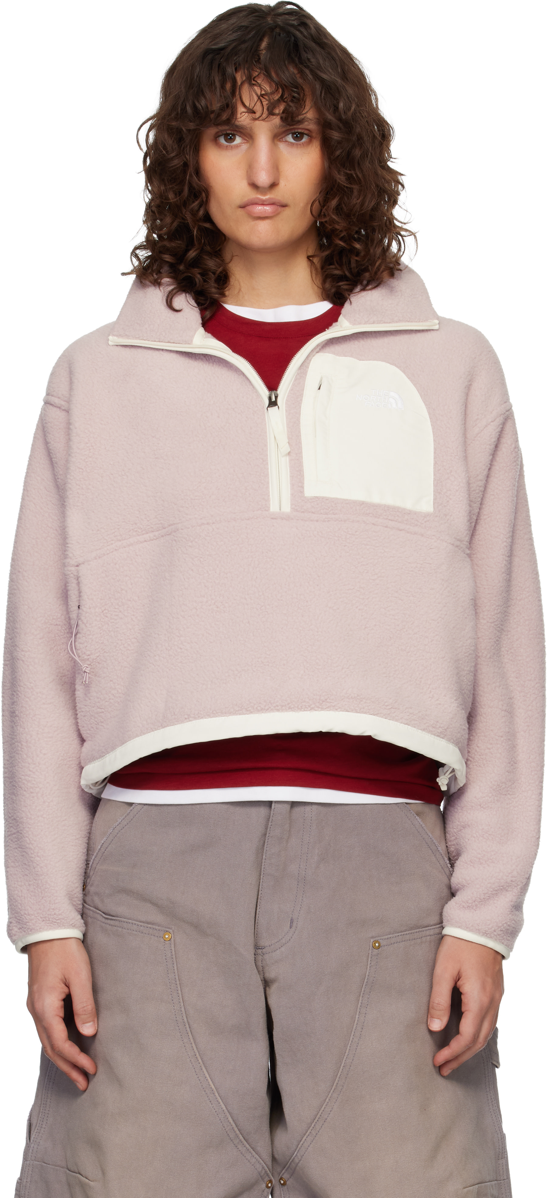 The North Face: Pink Yumiori Off Peak 1/2-Zip Jacket | SSENSE Canada
