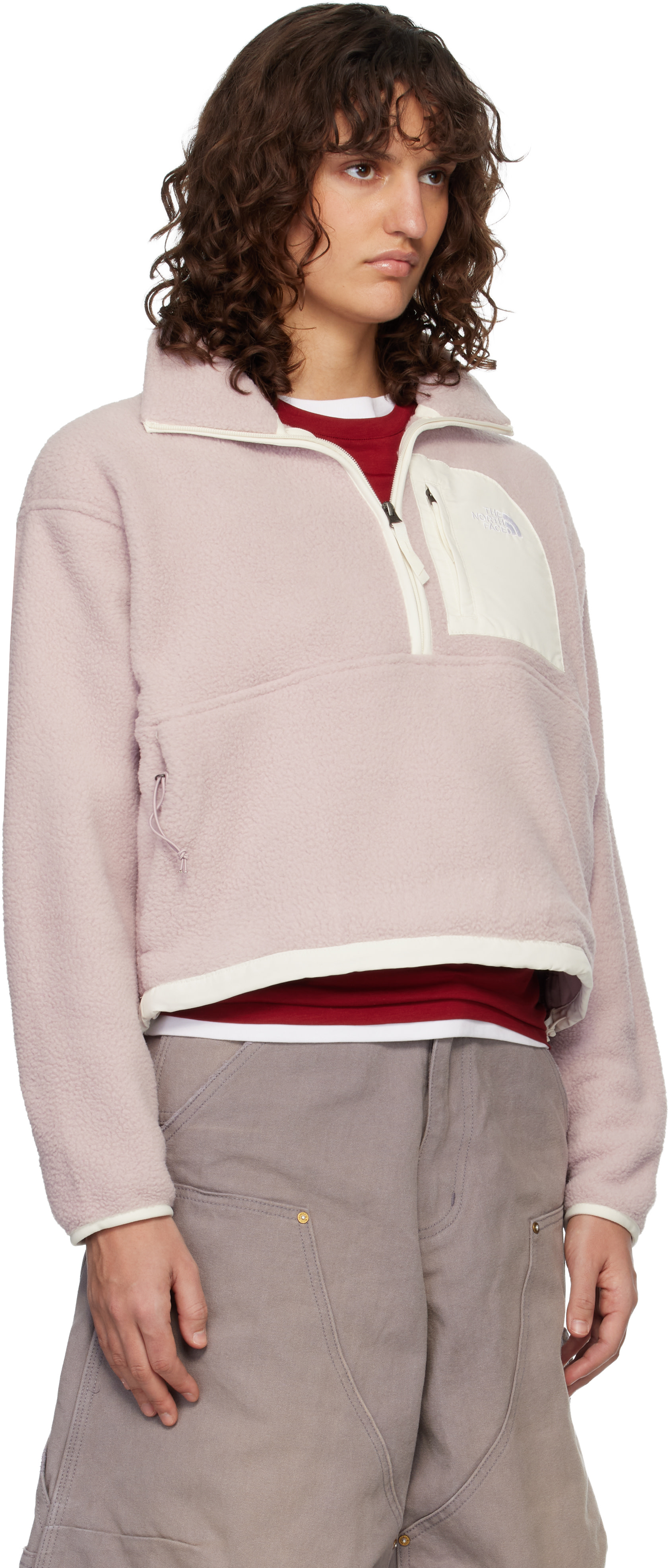 The North Face: Pink Yumiori Off Peak 1/2-Zip Jacket | SSENSE Canada