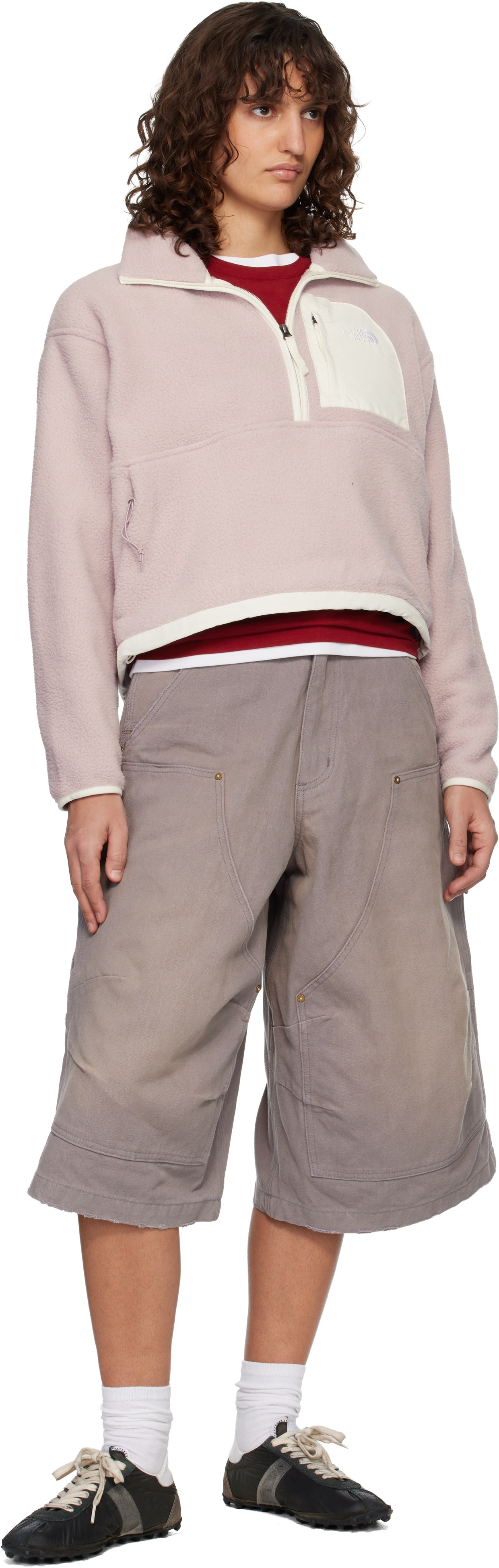 The North Face: Pink Yumiori Off Peak 1/2-Zip Jacket | SSENSE Canada
