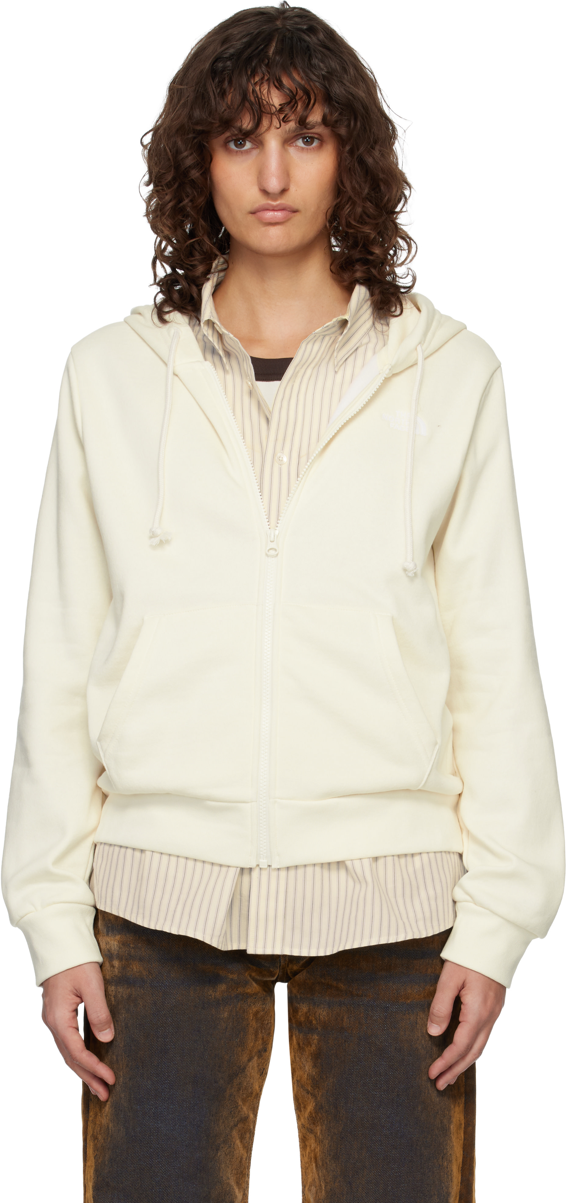 The North Face - Pull à capuche Evolution Simple Dome blanc à glissière