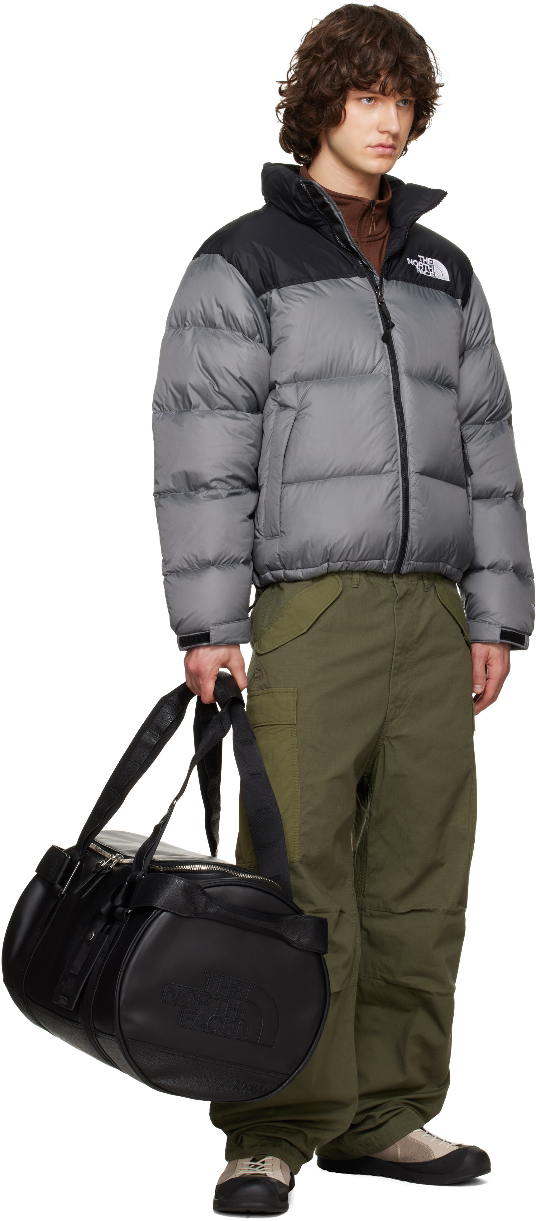 The North Face - Black Base Camp Leather Duffle Bag