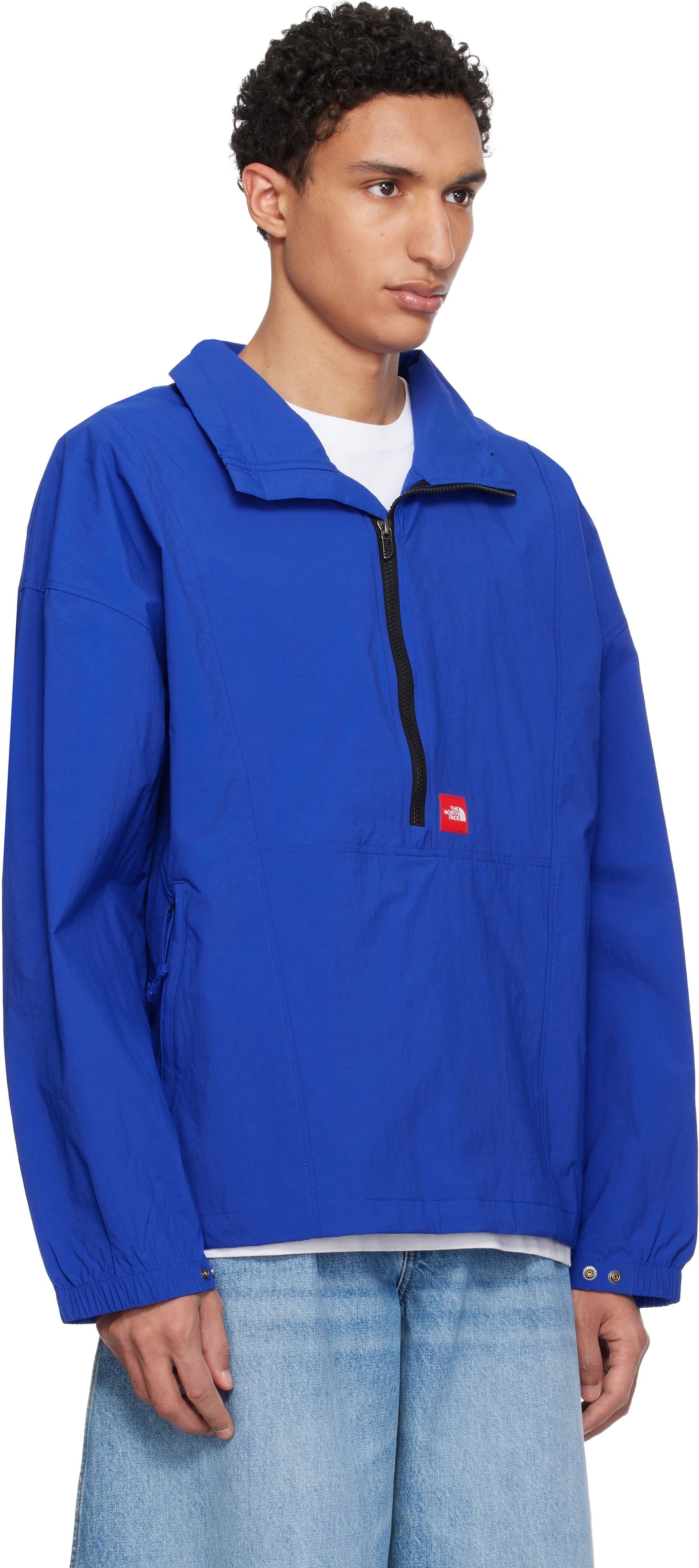 The North Face: ネイビー TNF Red Box タスラン ジャケット | SSENSE 日本