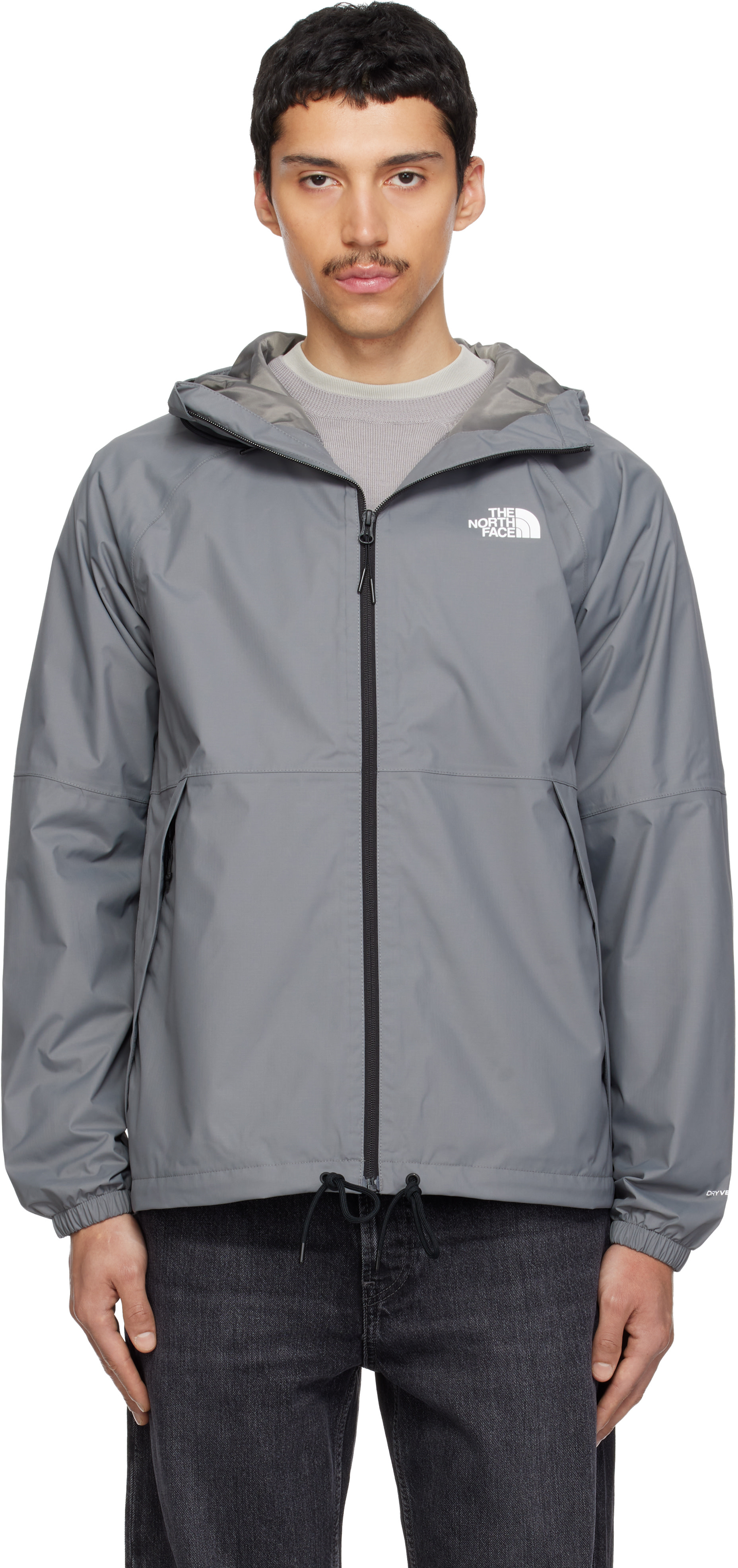 The North Face - Imperméable Antora gris à capuche