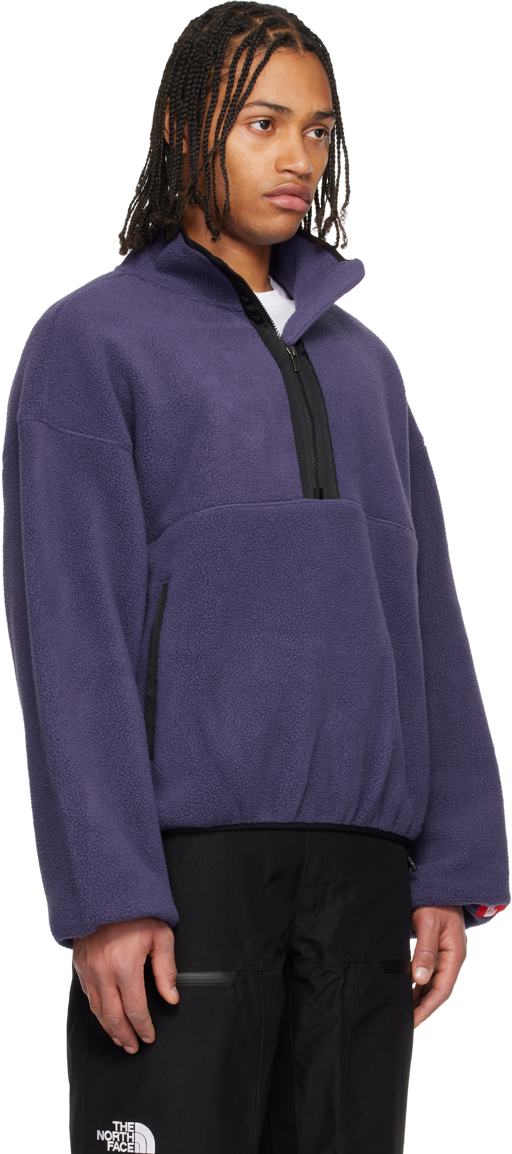 The North Face: Purple TNF Red Box 1/2 Zip Fleece Jacket | SSENSE