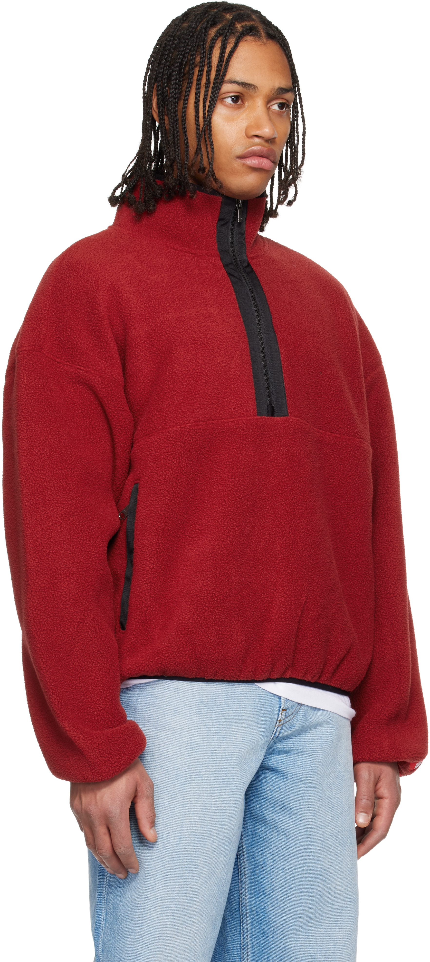 The North Face: レッド TNF Red Box 1/2 ジップ フリースジャケット