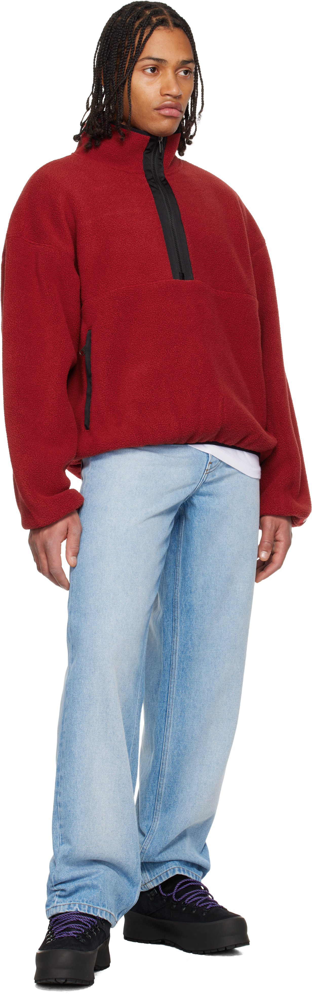 The North Face: レッド TNF Red Box 1/2 ジップ フリースジャケット