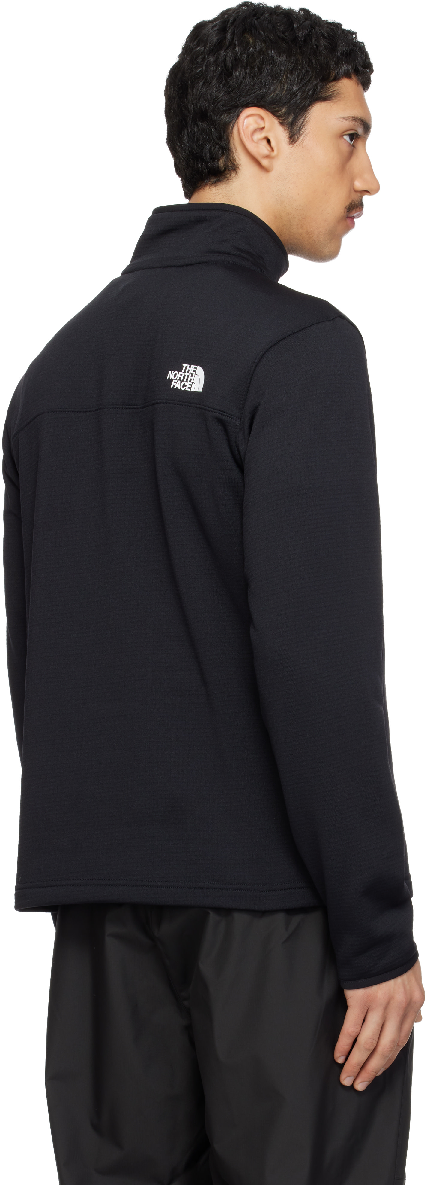 The North Face - Pull molletonné Cedar Trail Grid noir à glissière un quart