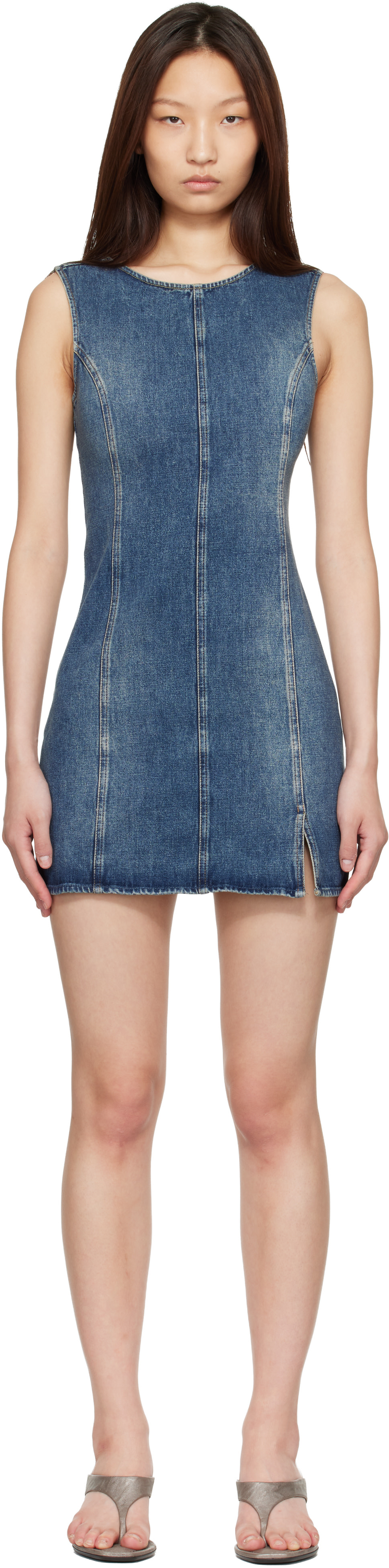 OUR LEGACY - Robe courte bleue en denim