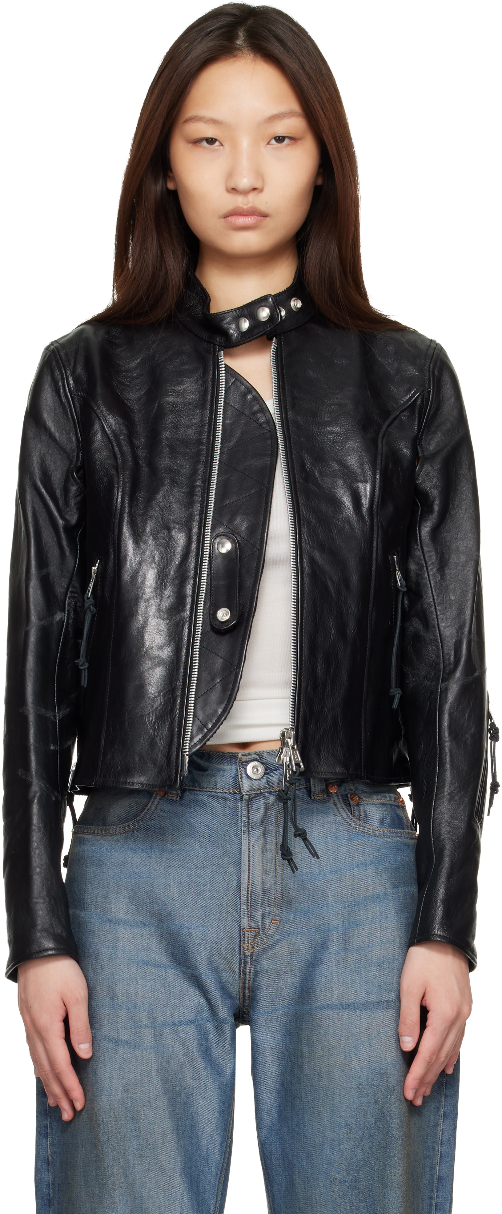OUR LEGACY: Black Yokai Leather Jacket | SSENSE