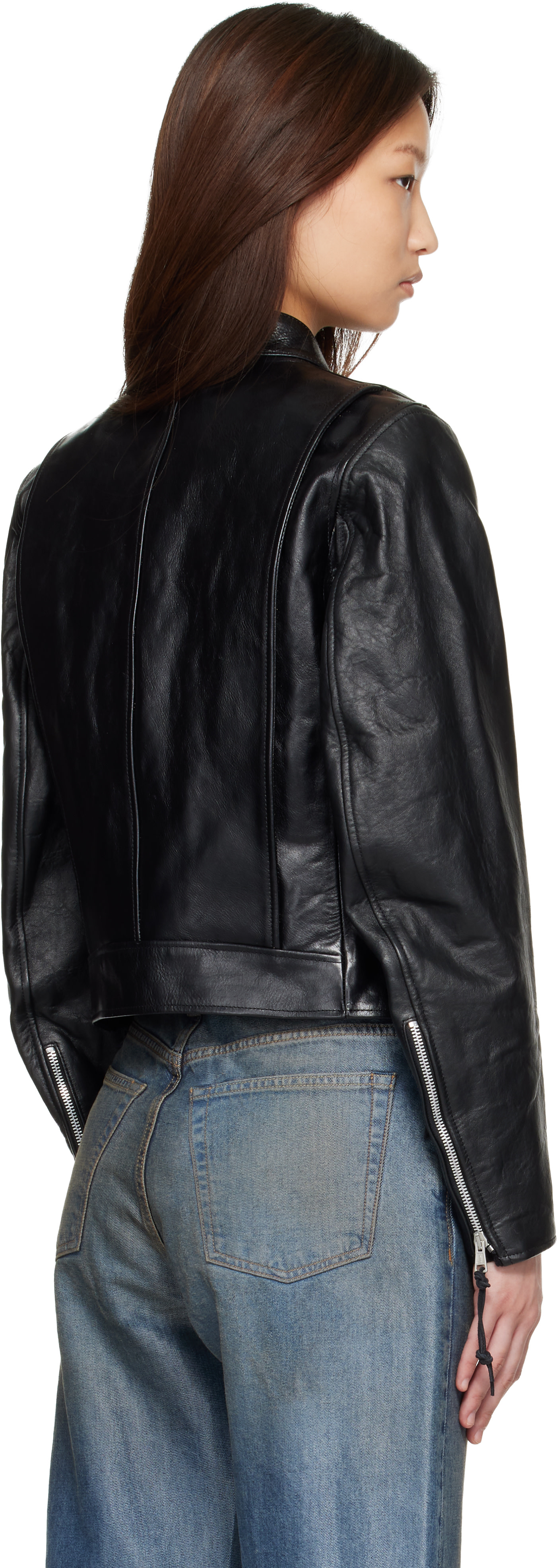 OUR LEGACY: Black Yokai Leather Jacket | SSENSE