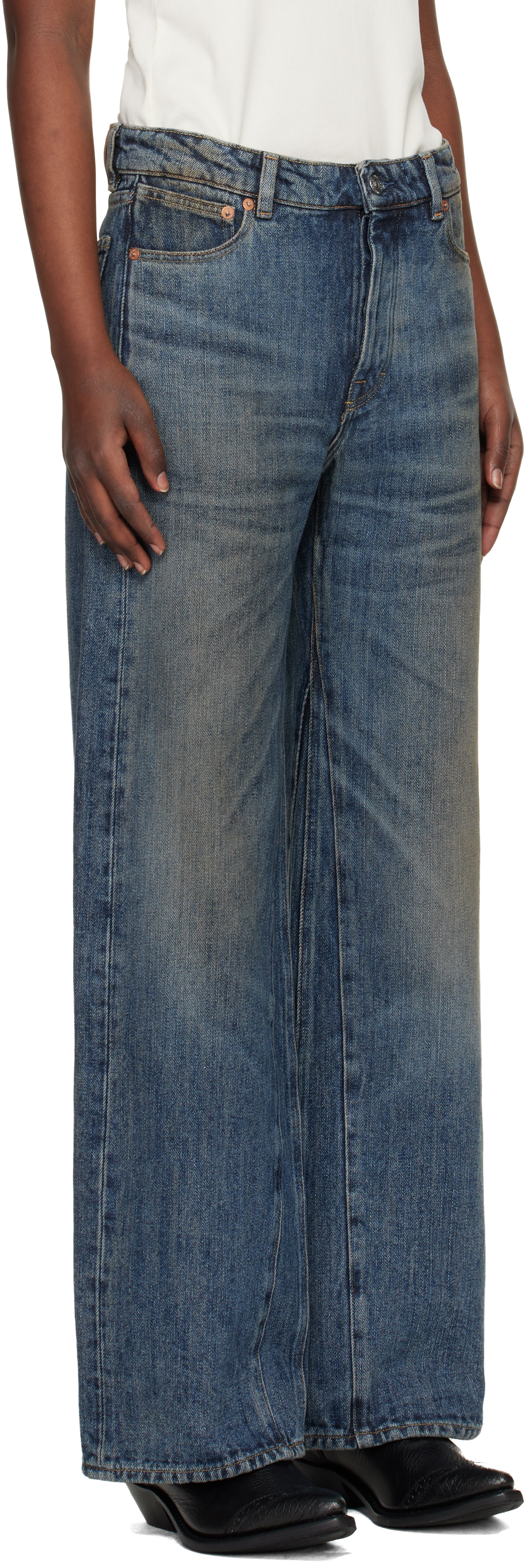 OUR LEGACY - Jean Treble Cut bleu