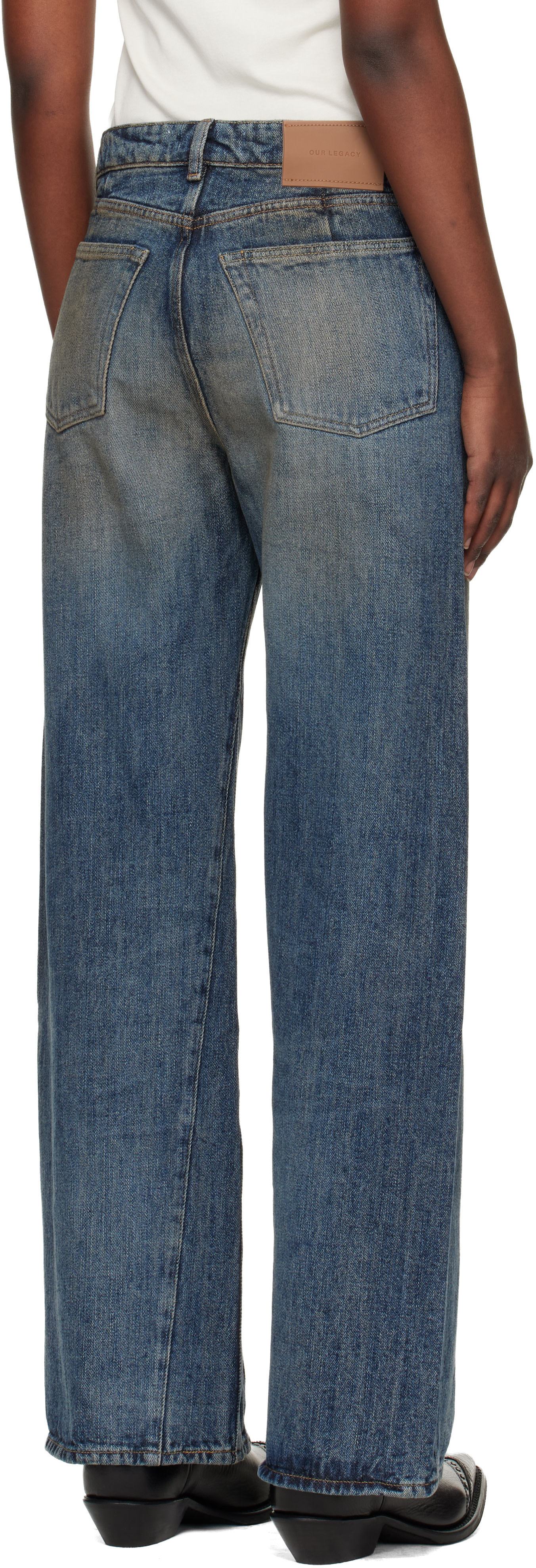 OUR LEGACY - Jean Treble Cut bleu