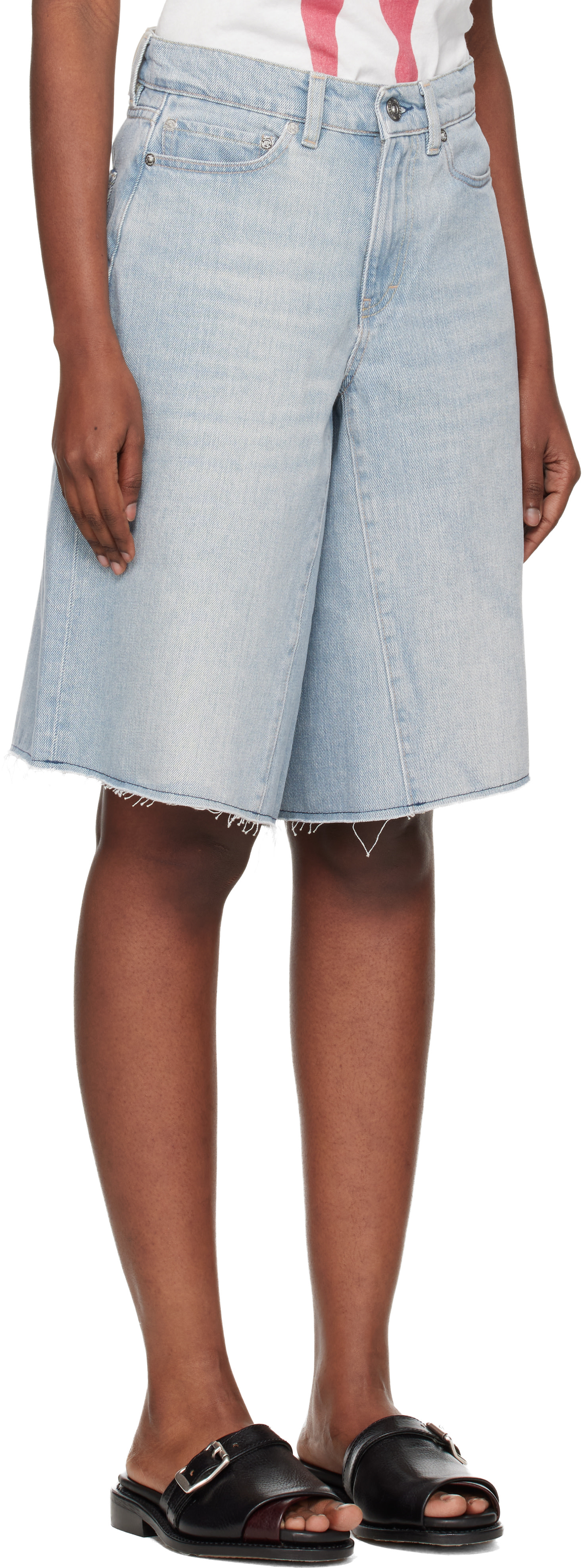 OUR LEGACY - Short midi bleu en denim