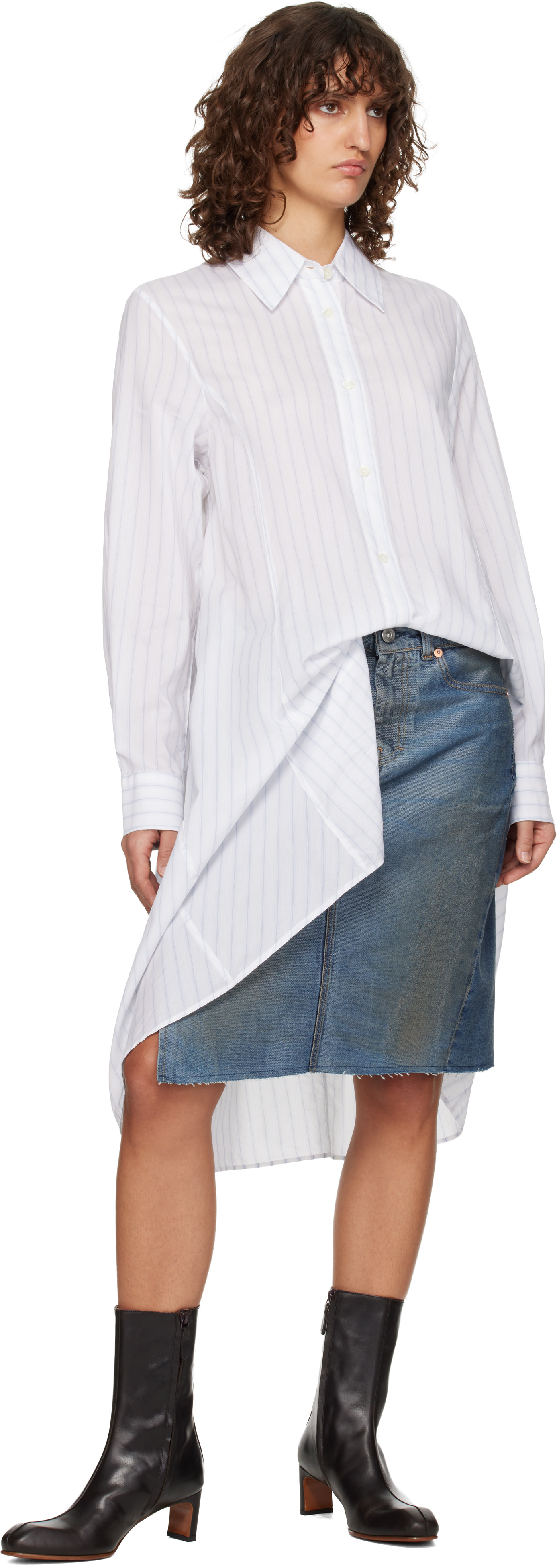 OUR LEGACY: Blue Craft Denim Midi Skirt | SSENSE