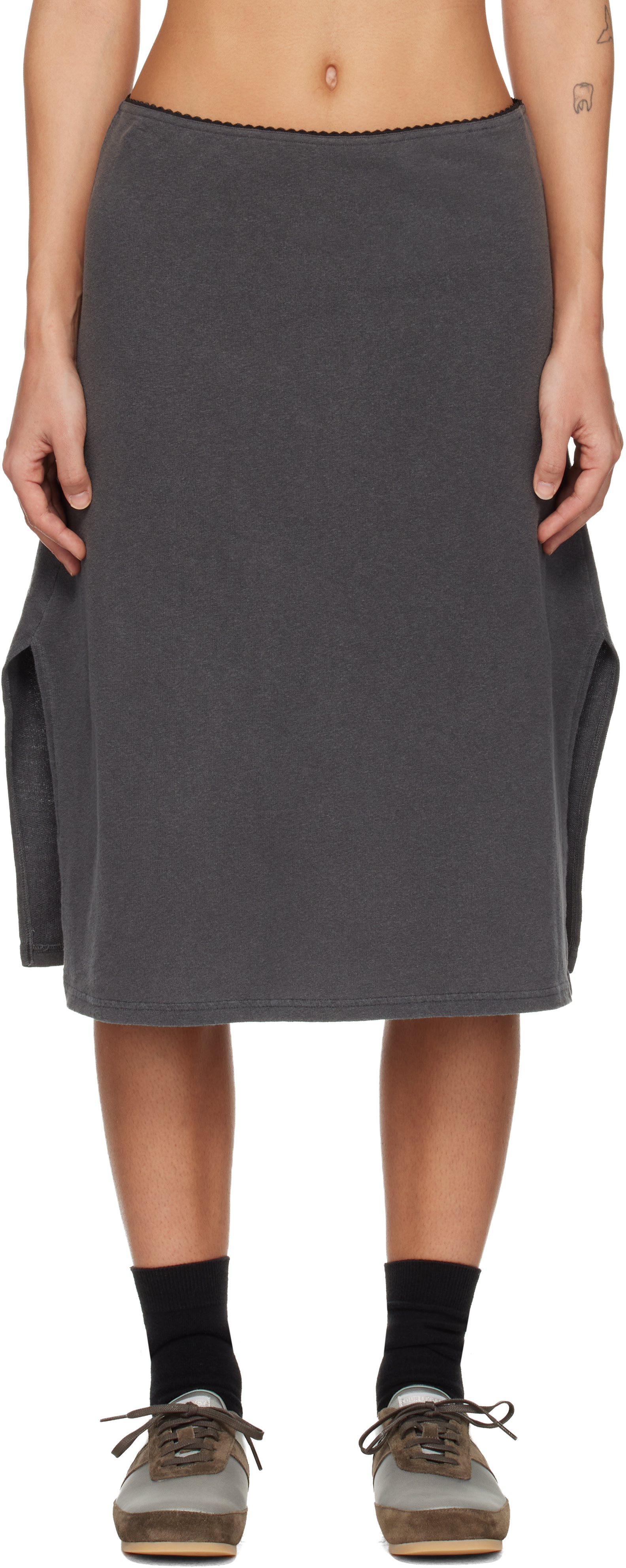 OUR LEGACY - Jupe midi Picnic grise
