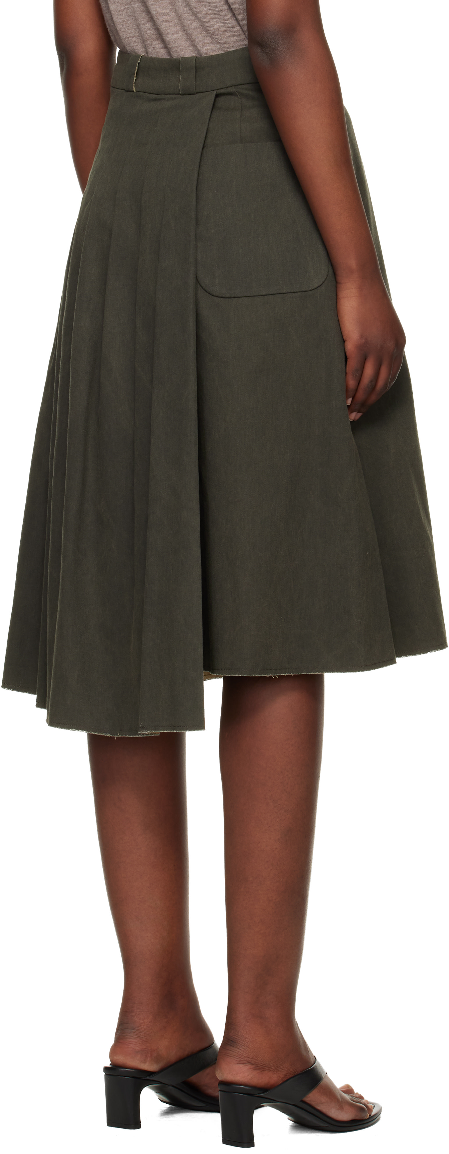 OUR LEGACY: Gray Origami Midi Skirt | SSENSE