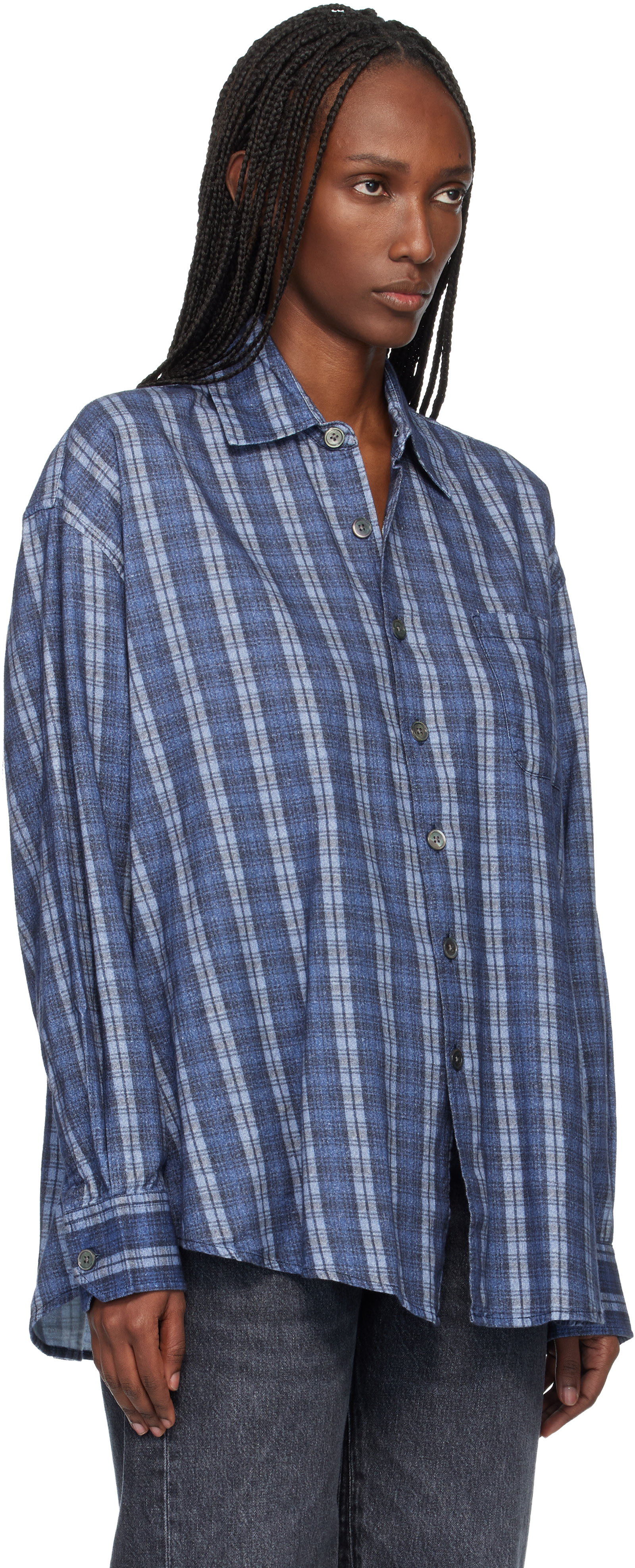 OUR LEGACY: Navy Borrowed Shirt | SSENSE