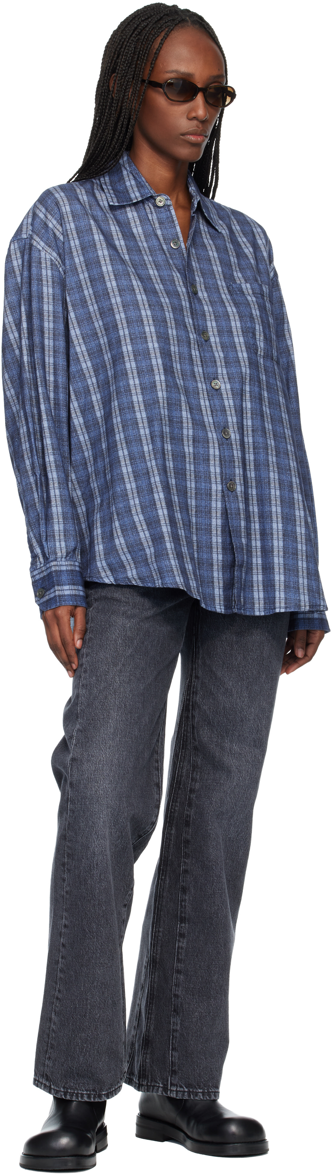 OUR LEGACY: Navy Borrowed Shirt | SSENSE