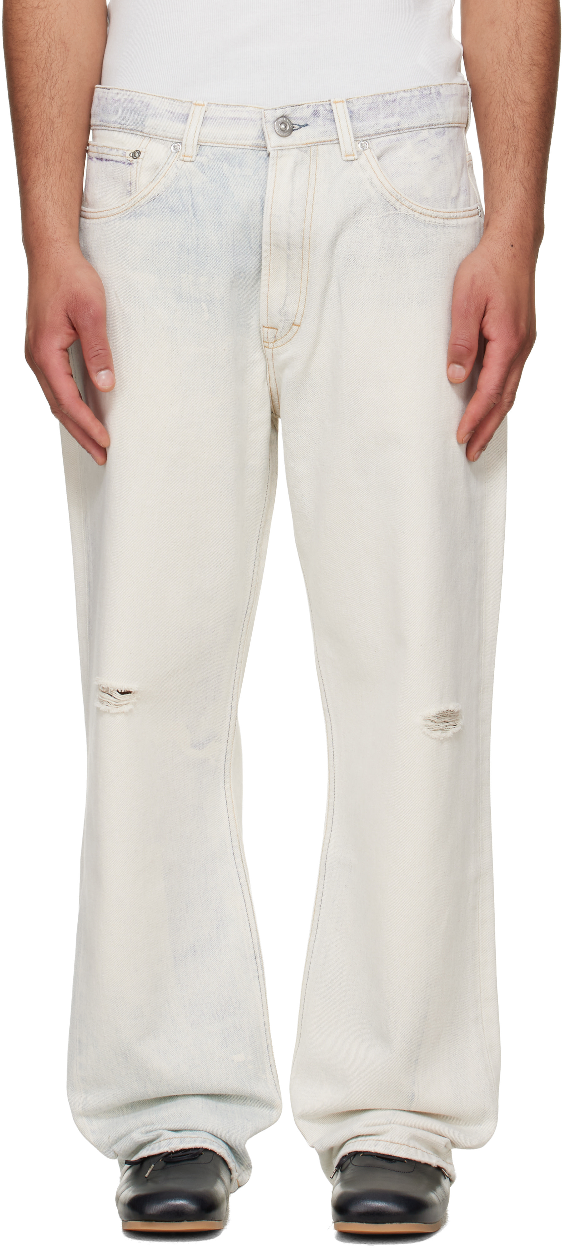 OUR LEGACY - Jean Third Cut blanc cassé