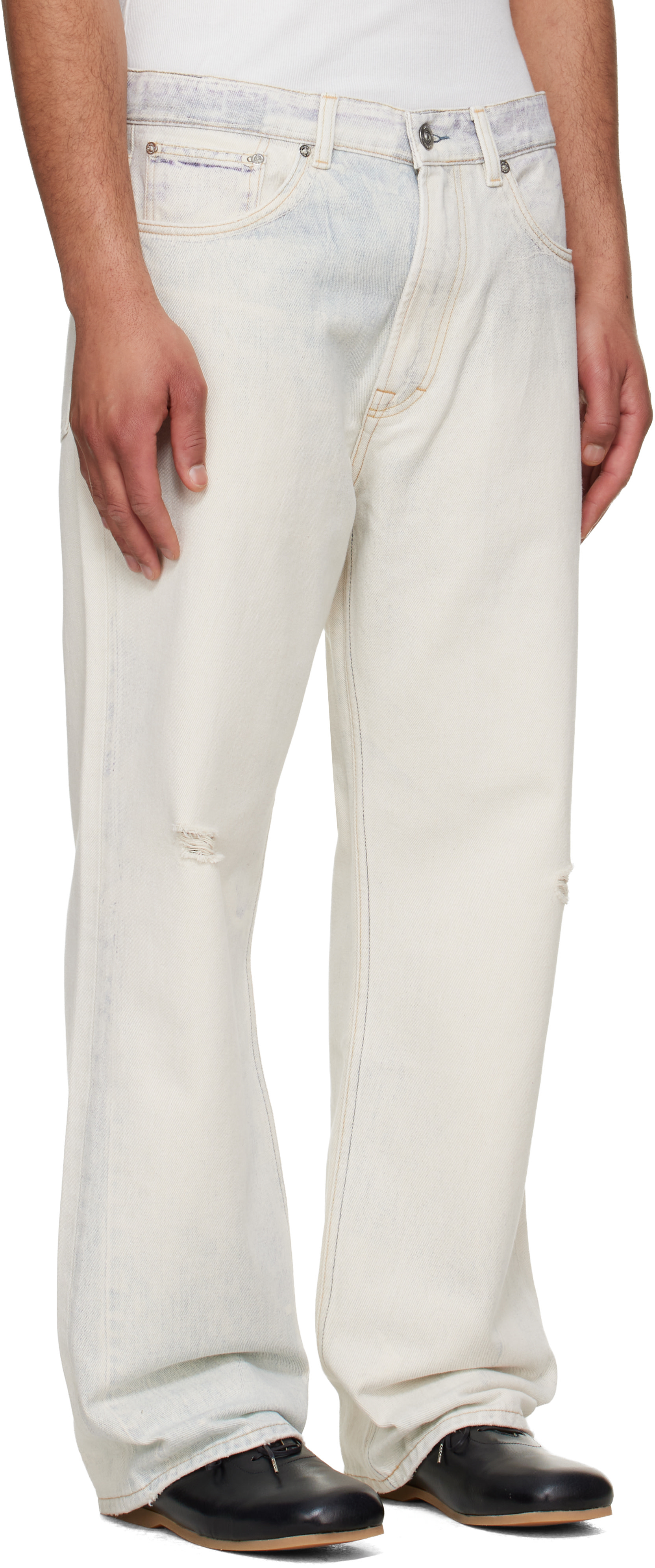 OUR LEGACY - Jean Third Cut blanc cassé