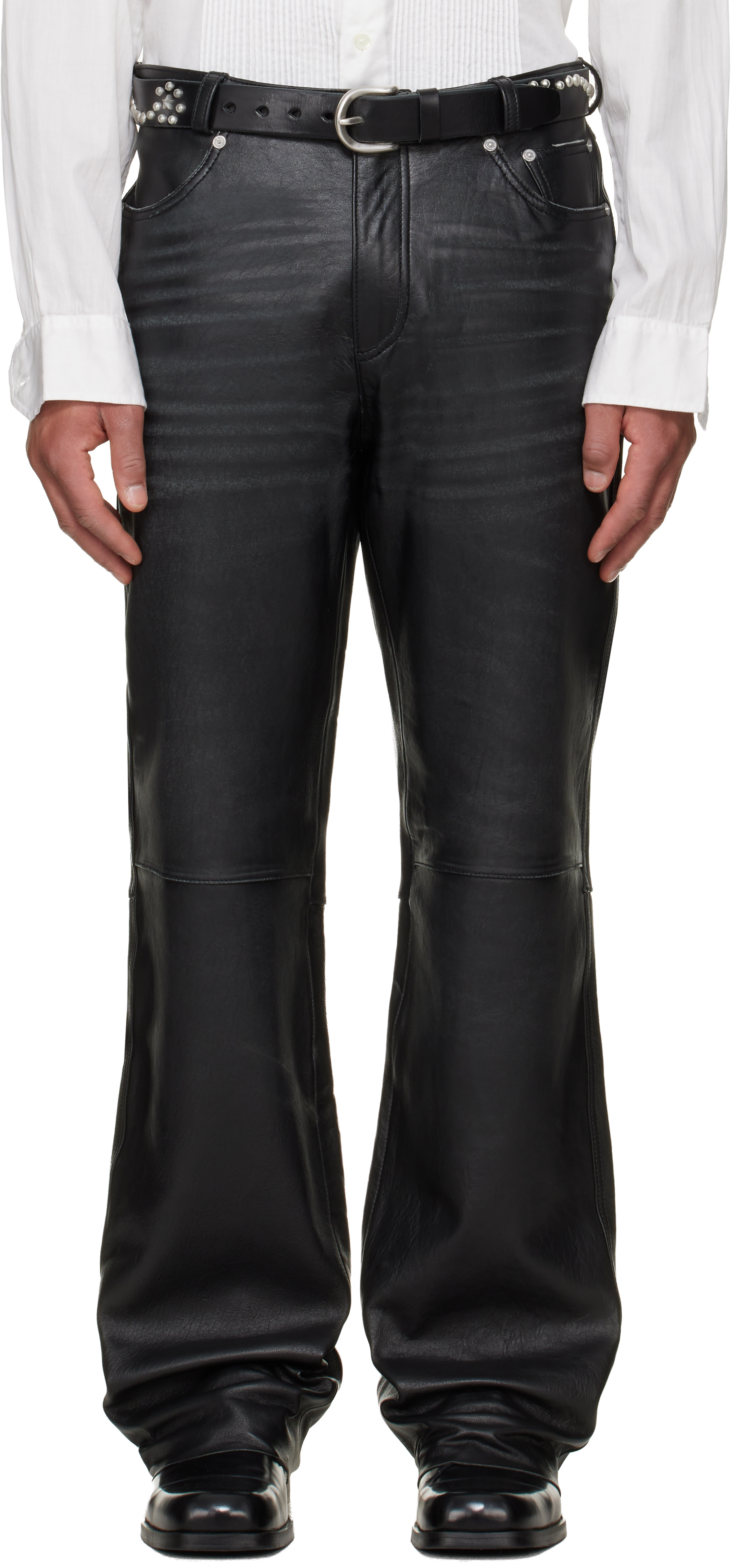 パンツ the black gene python leather pants パンツ the black gene