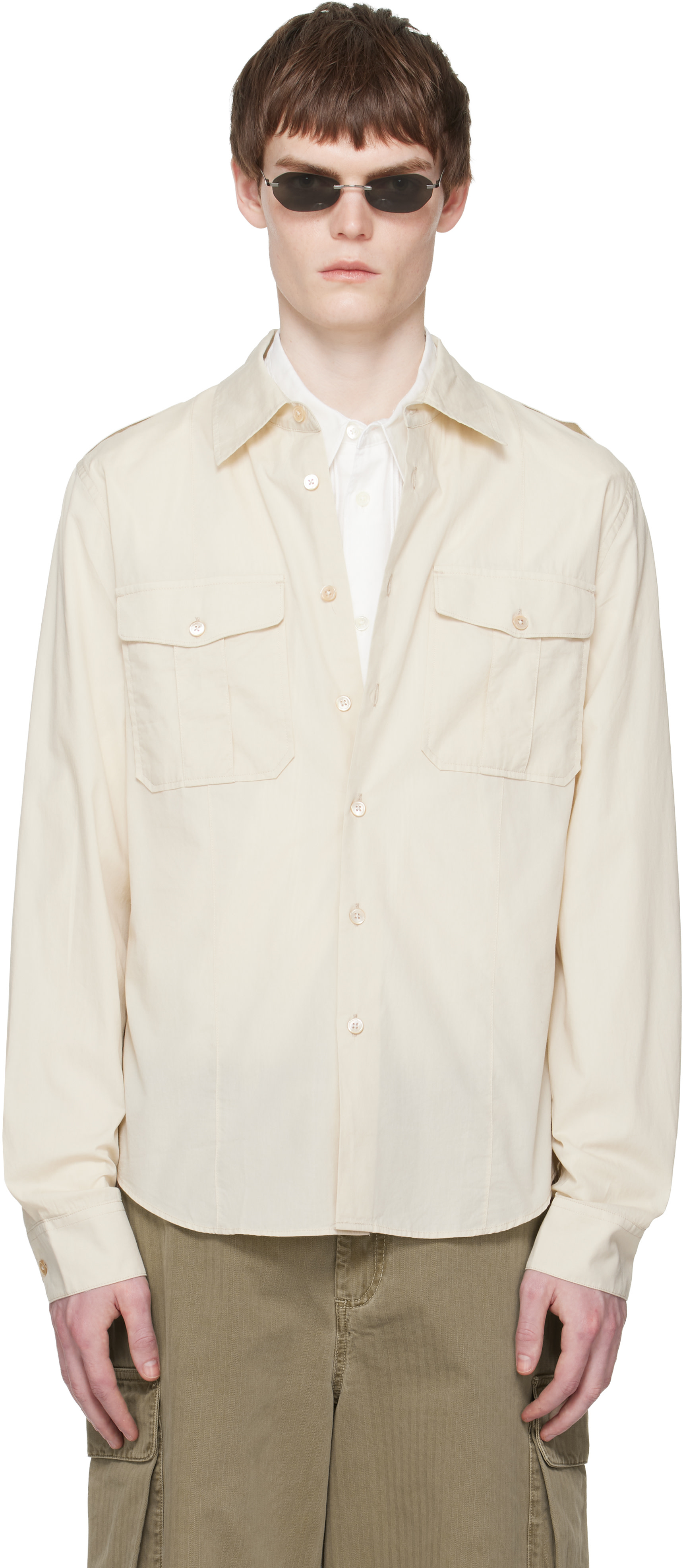 OUR LEGACY - Chemise Lean blanc cassé