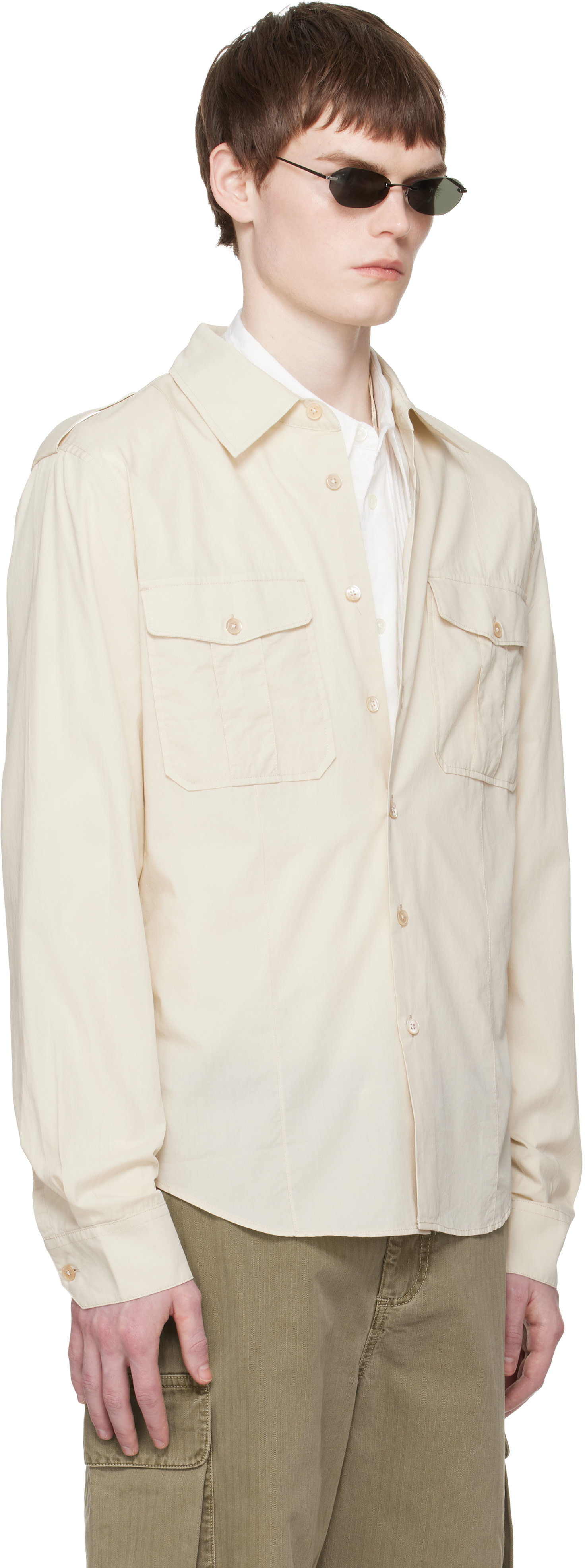 OUR LEGACY - Chemise Lean blanc cassé
