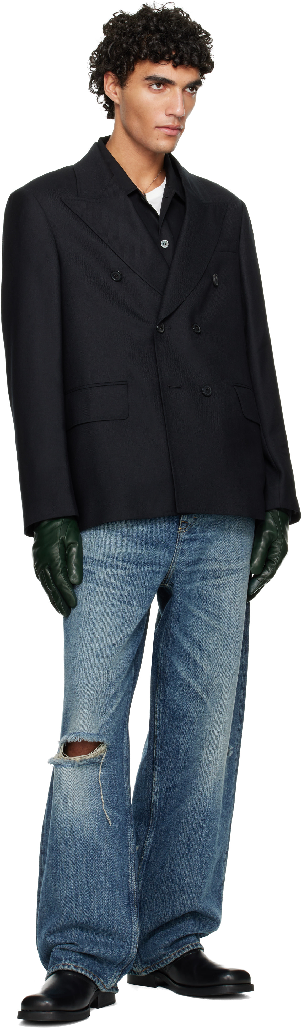 OUR LEGACY: Black Unconstructed DB Blazer | SSENSE