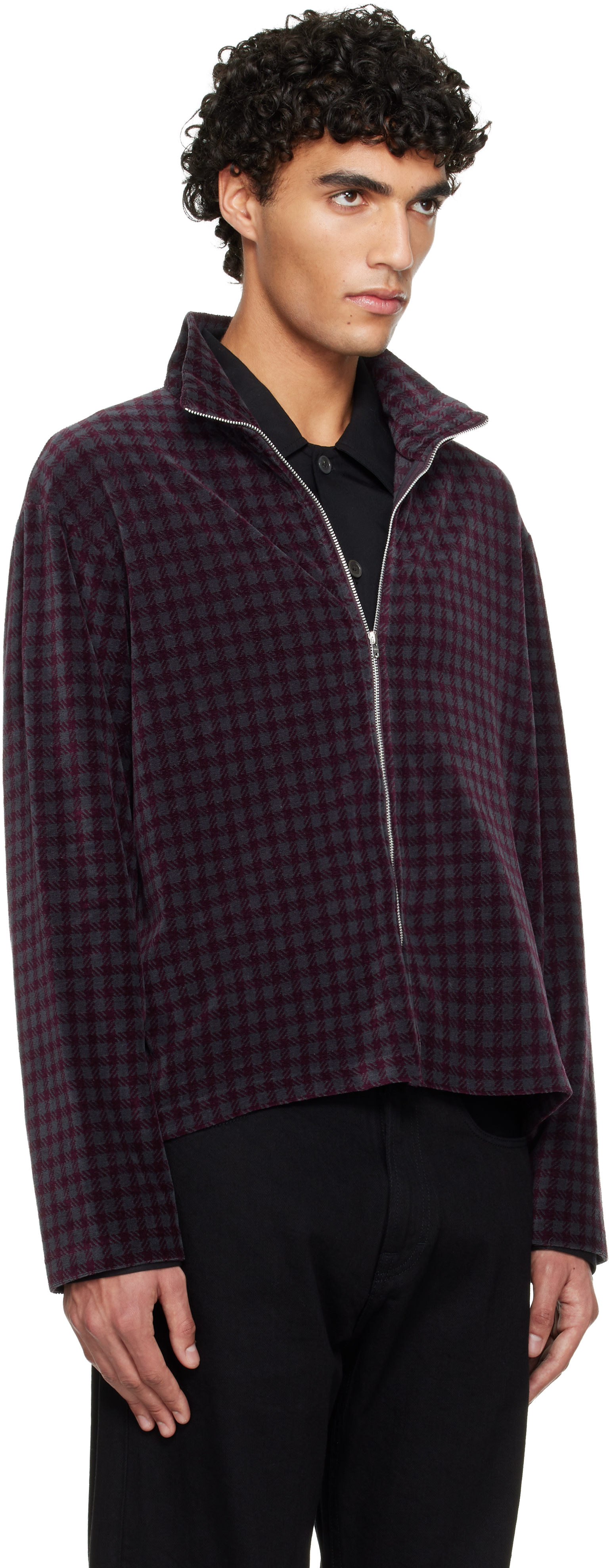 OUR LEGACY: Gray & Red Shrunken Fullzip Track Jacket | SSENSE