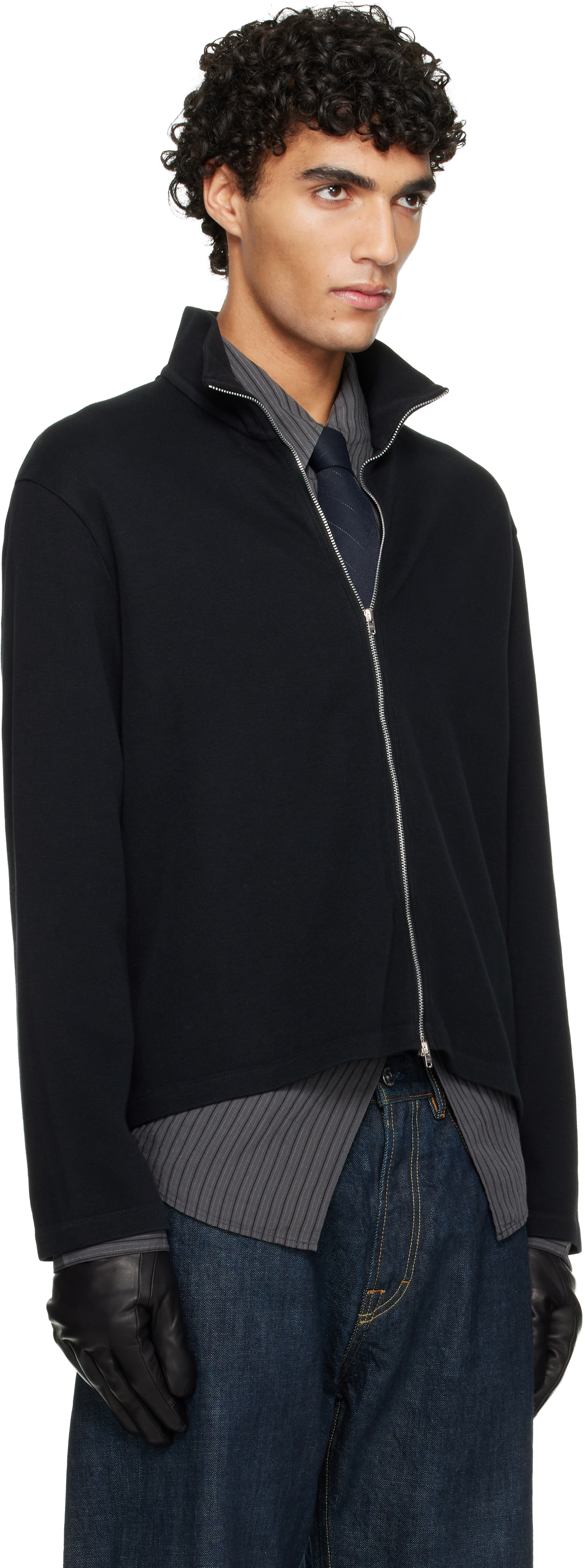 OUR LEGACY: Black Shrunken Fullzip Track Jacket | SSENSE