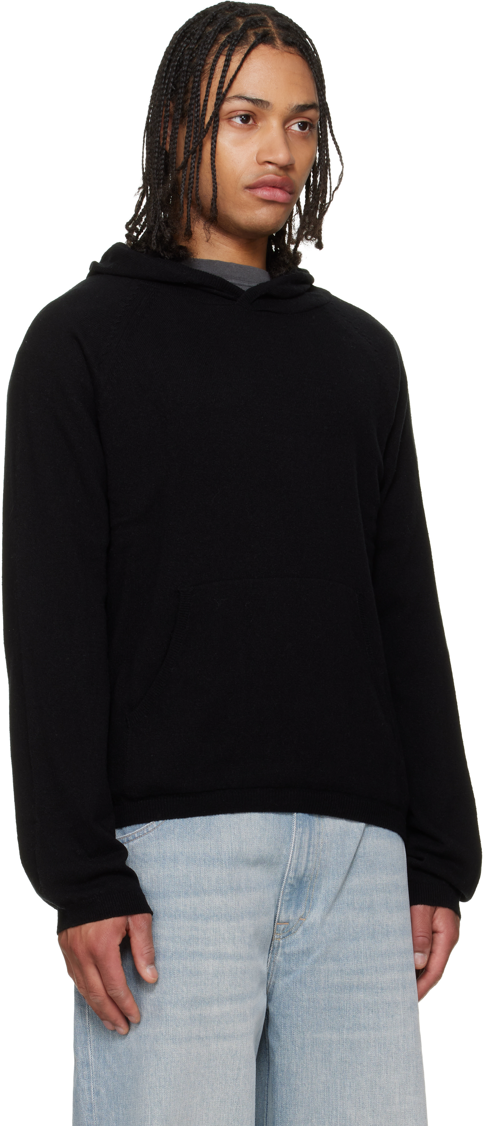 OUR LEGACY - Pull à capuche noir en tricot