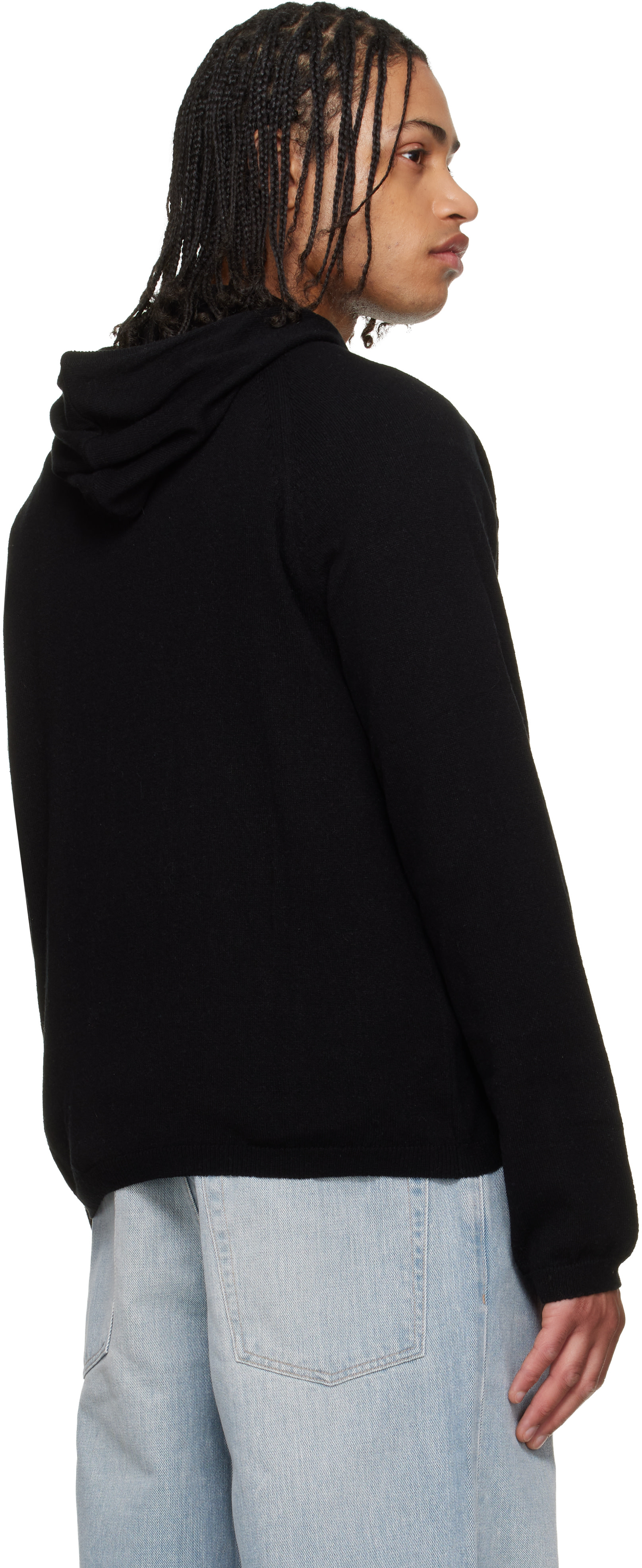 OUR LEGACY - Pull à capuche noir en tricot