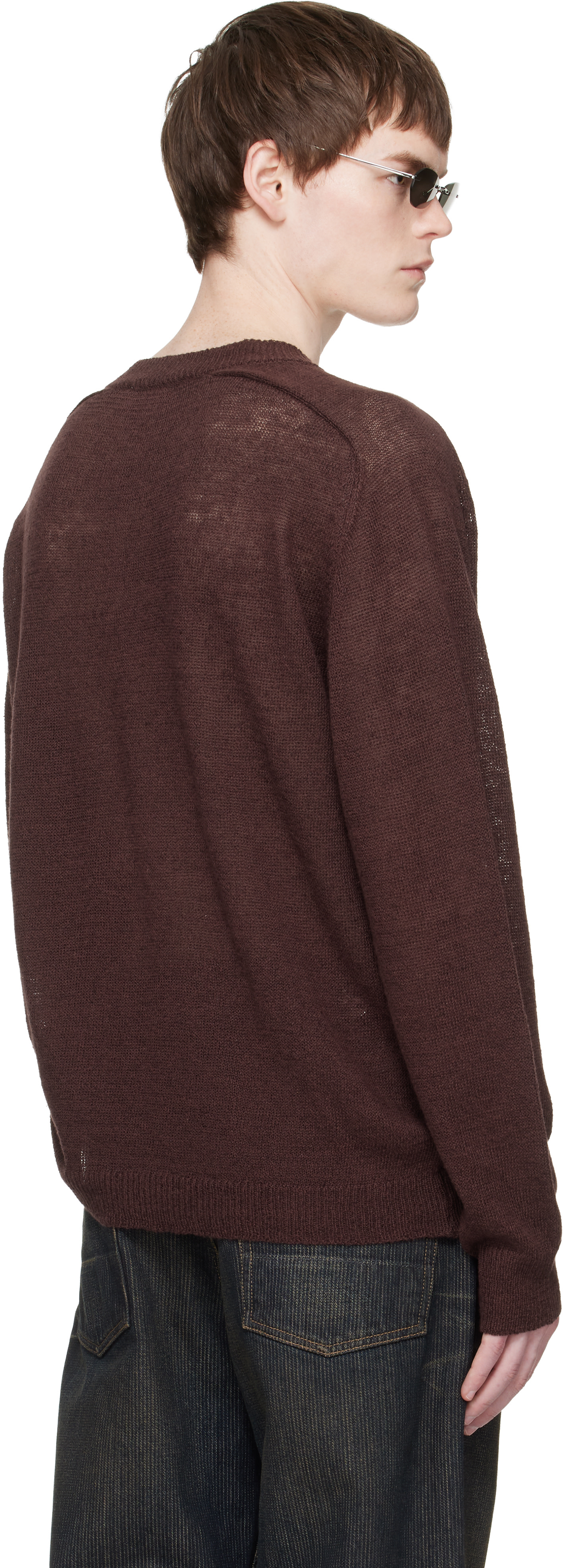 OUR LEGACY: Burgundy Rue V-Neck Sweater | SSENSE