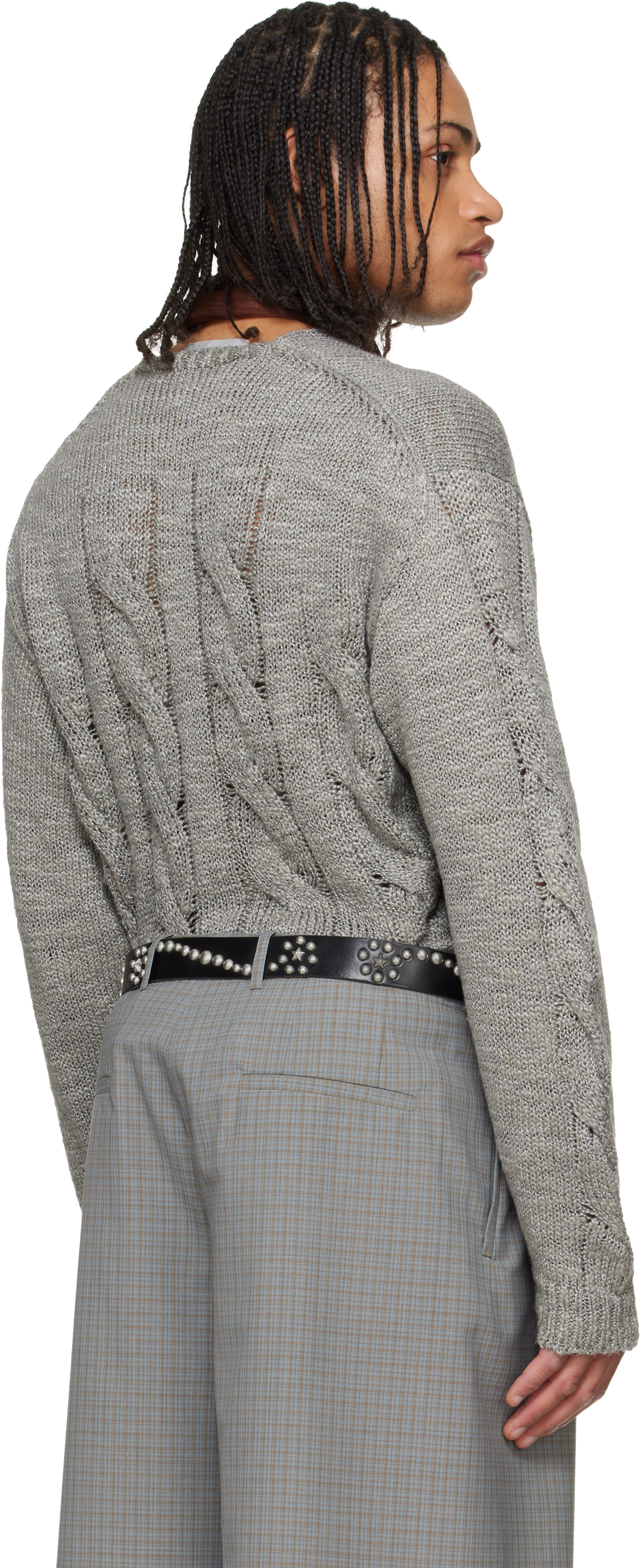OUR LEGACY - Pull gris à col en V