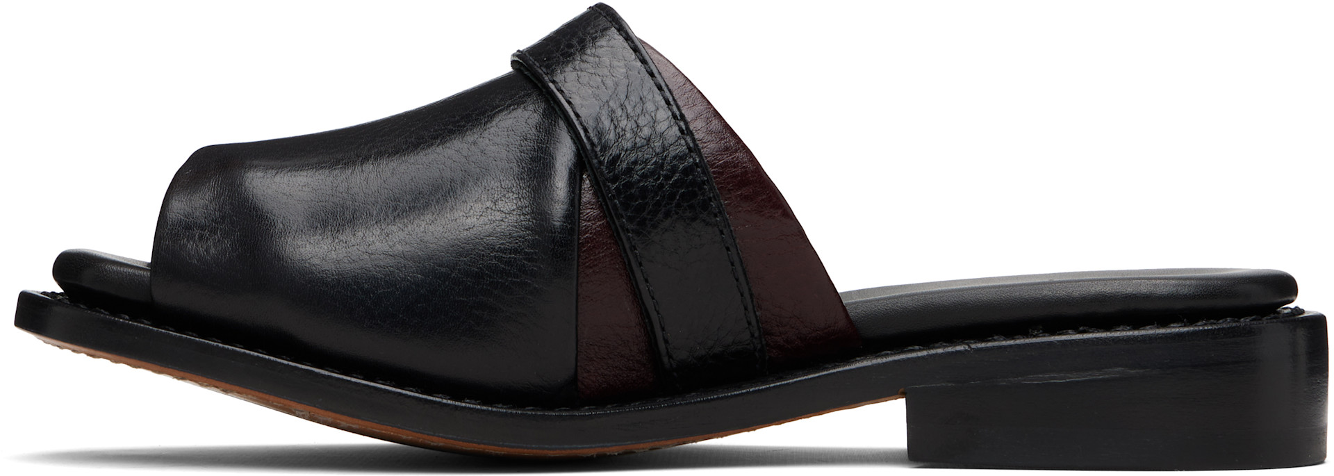 OUR LEGACY: Black & Burgundy Ginza Sandals | SSENSE