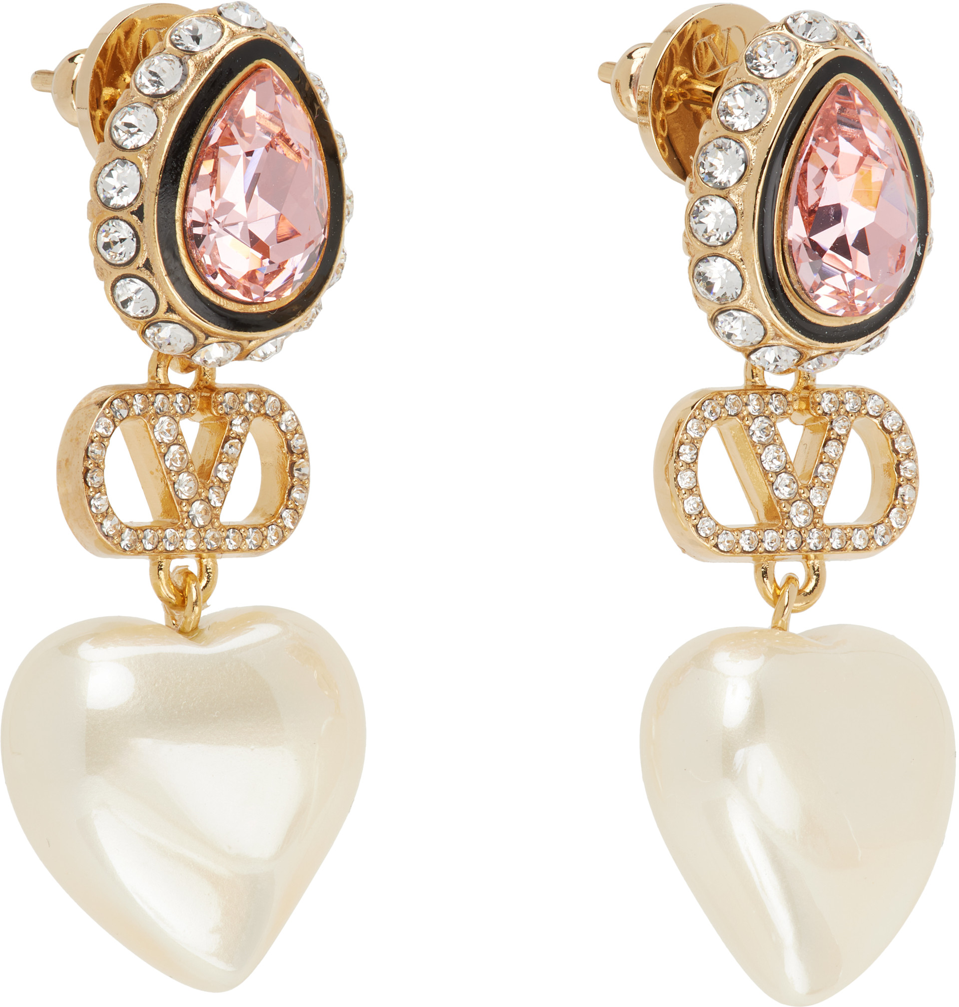 Valentino Garavani: VLogo Signature フェイクパール ピアス | SSENSE
