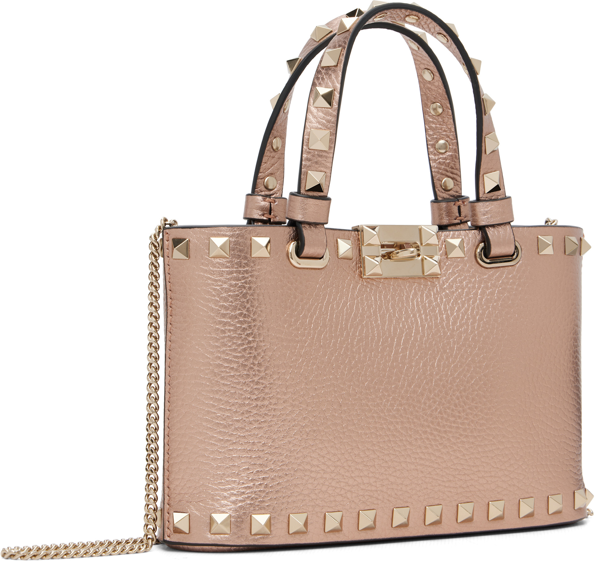 Valentino Garavani: ピンク ミニ Rockstud Shopping バッグ | SSENSE 日本