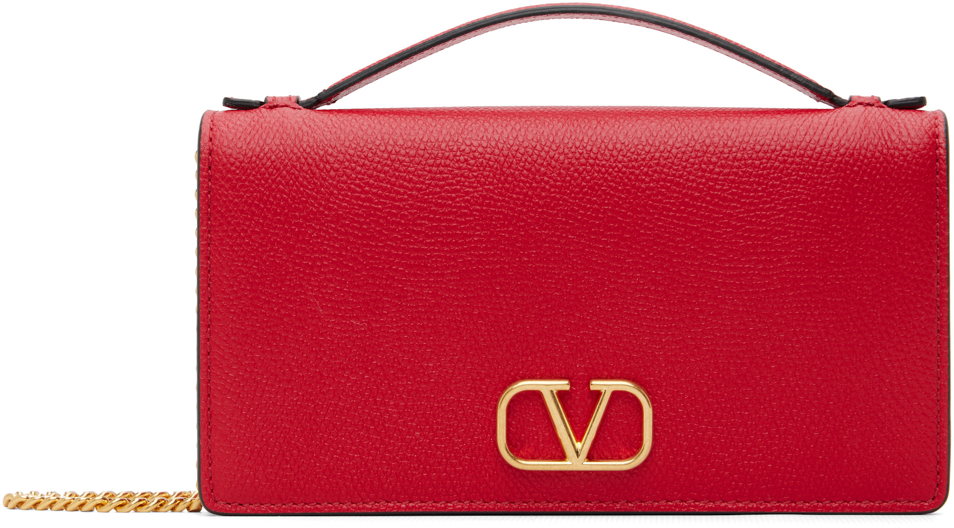 Valentino Garavani - Red Vlogo Signature Chain Wallet Bag
