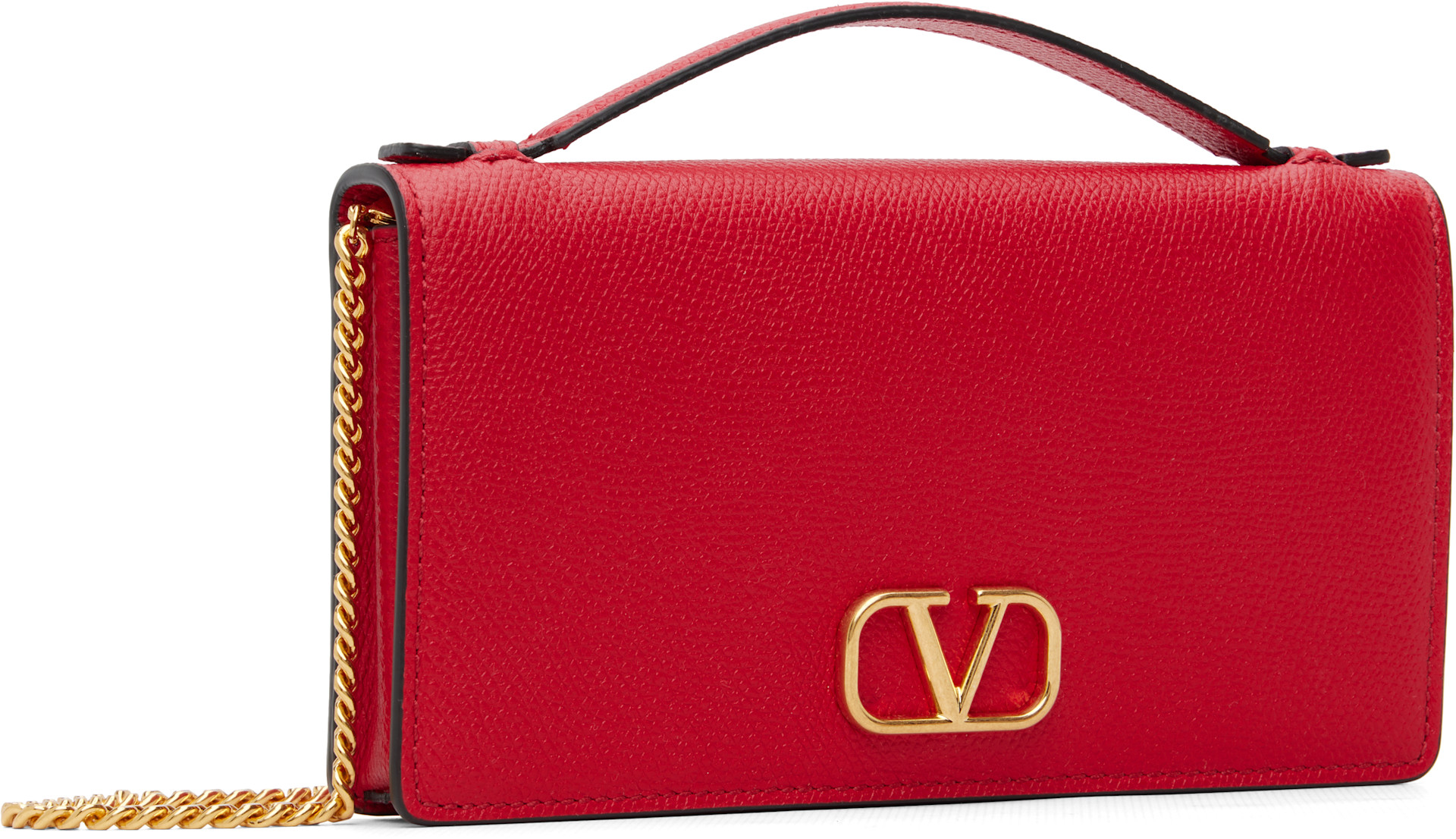 Valentino Garavani - Red Vlogo Signature Chain Wallet Bag