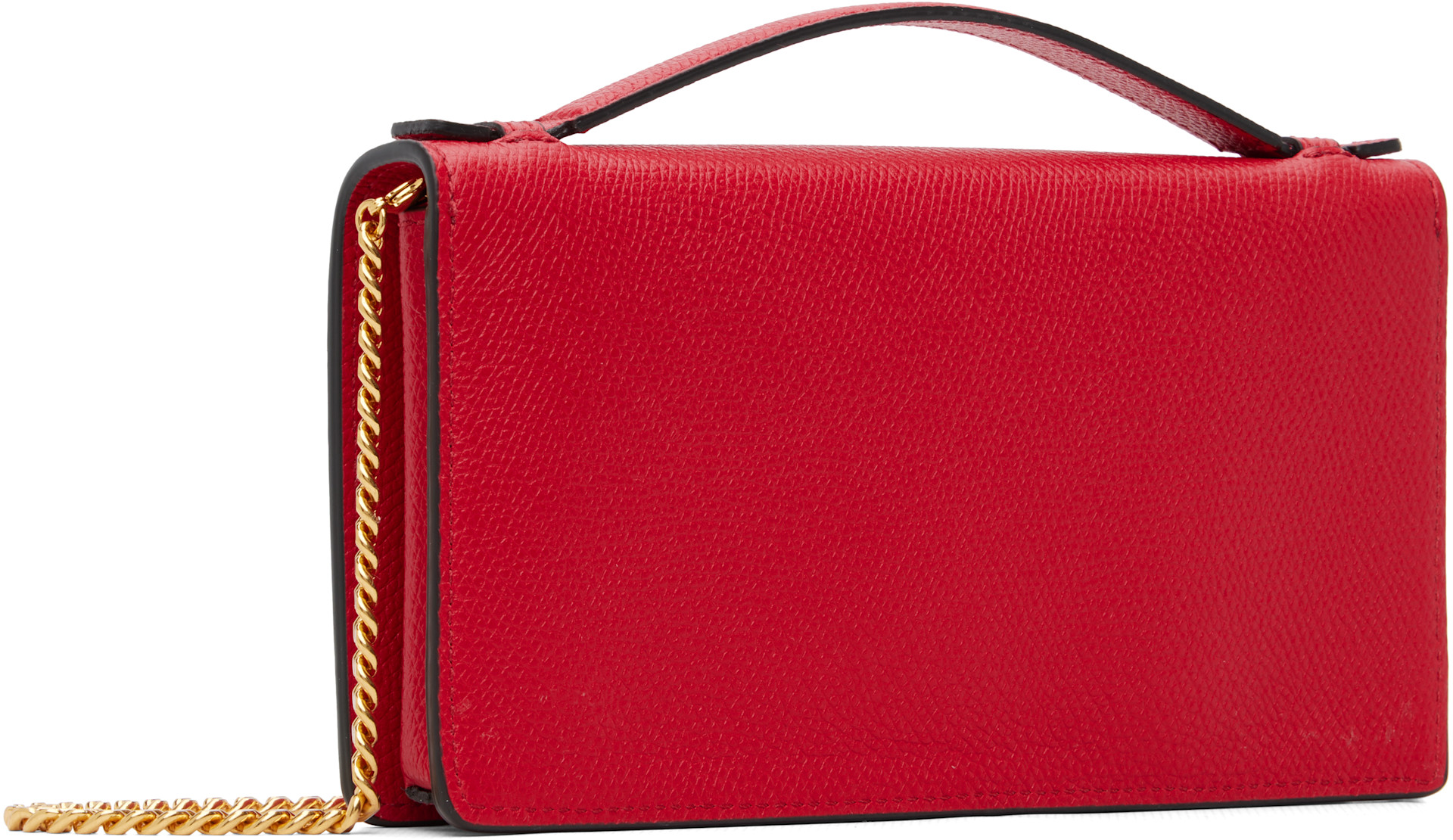Valentino Garavani - Red Vlogo Signature Chain Wallet Bag