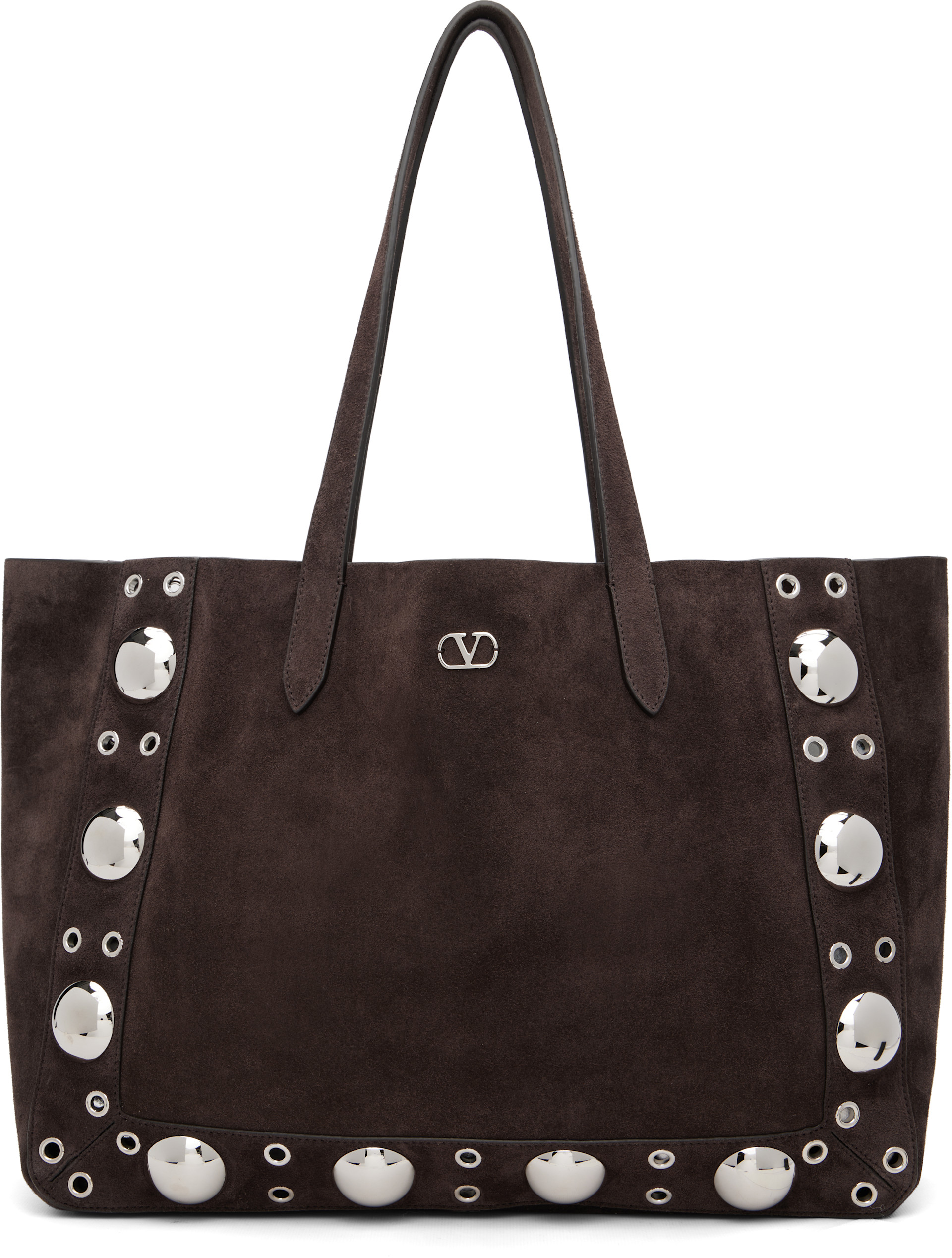 Valentino Garavani: ブラウン ラージ Nellcote Shopping スエード
