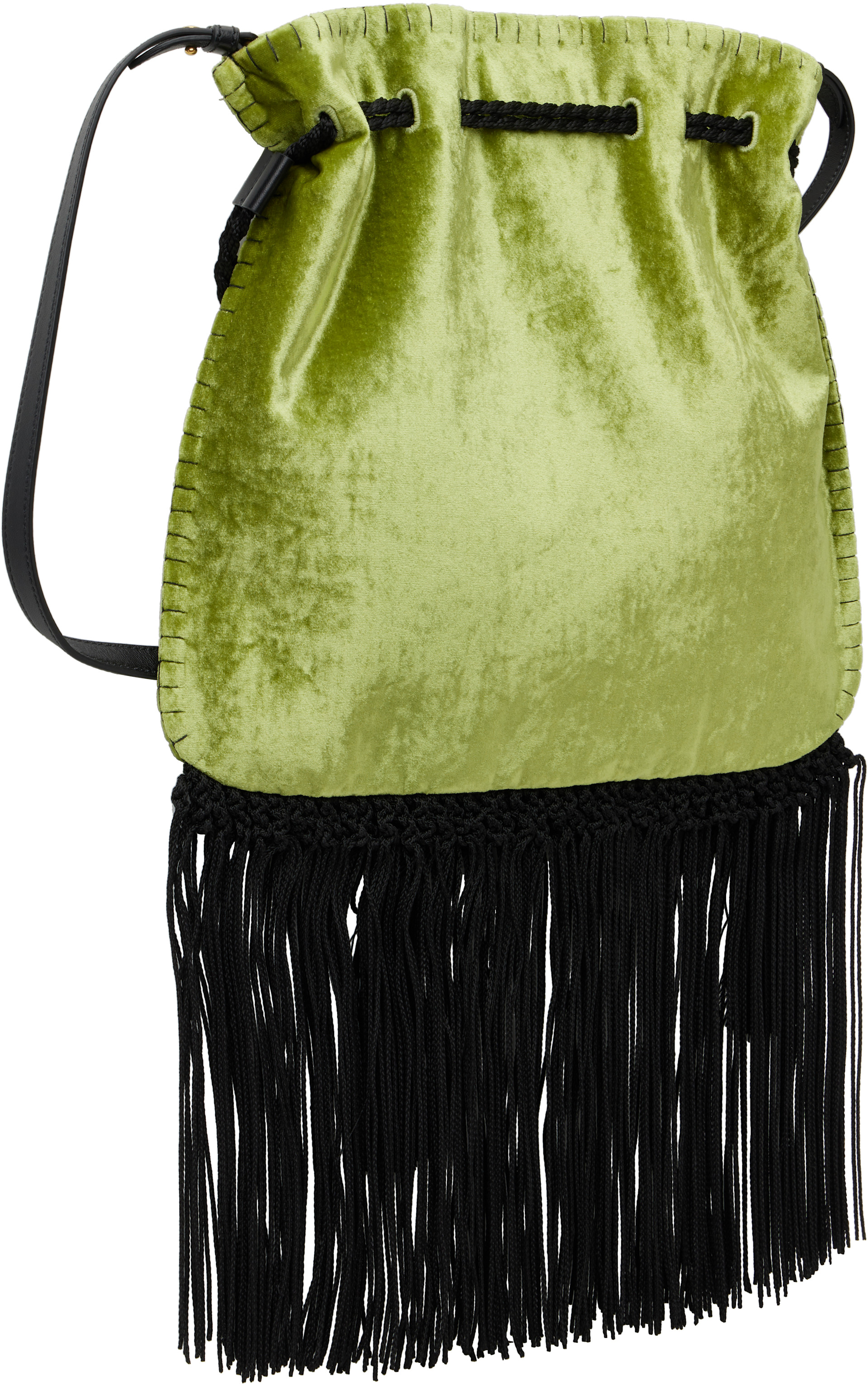 Valentino Garavani: Green Nellcôte Alice Embroidered Fringe Bag