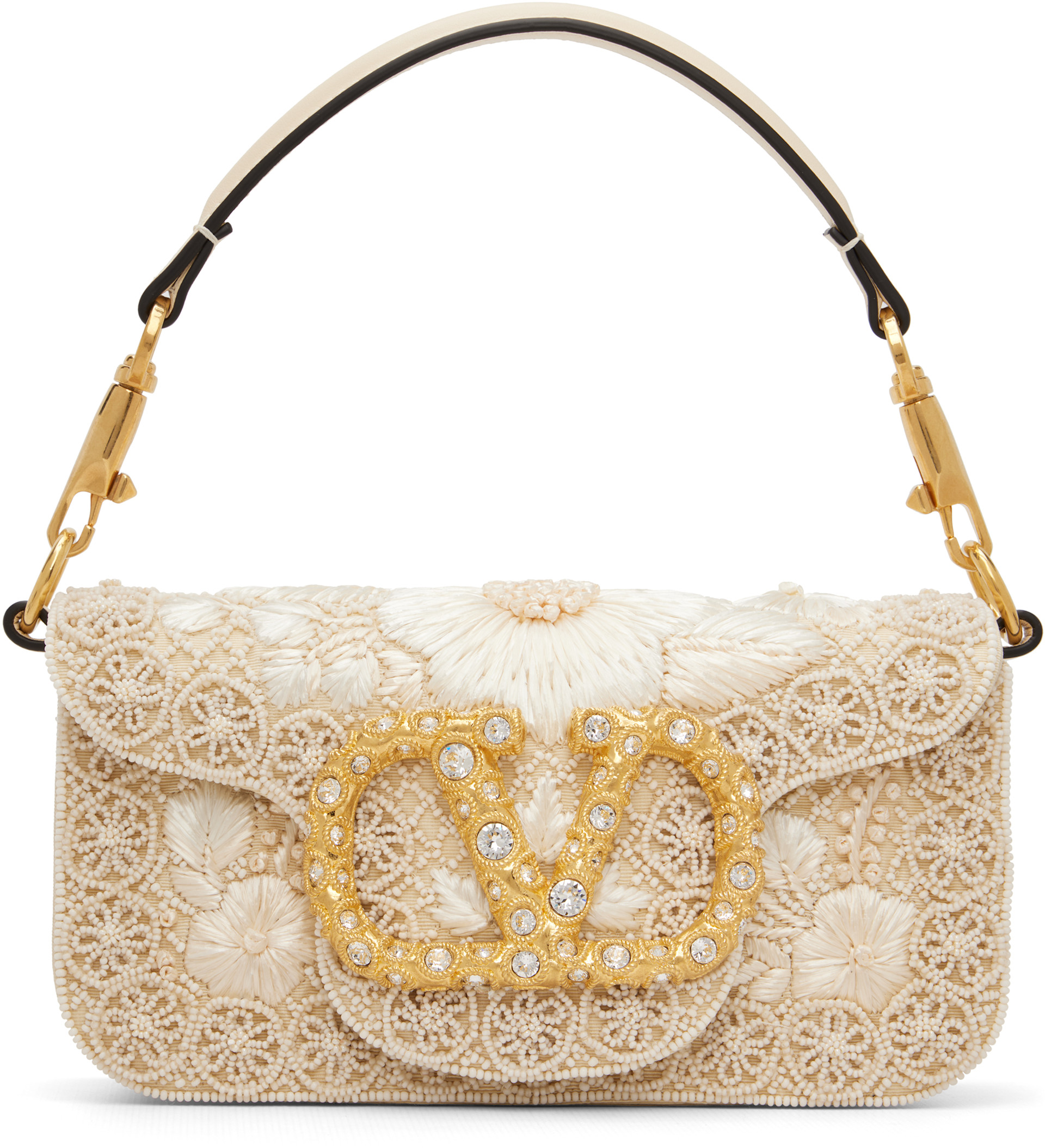 Valentino Garavani: ベージュ スモール Locò エンブロイダリー